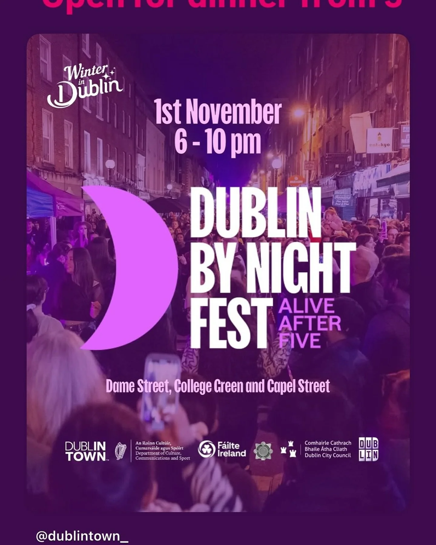 Open for dinner from 5