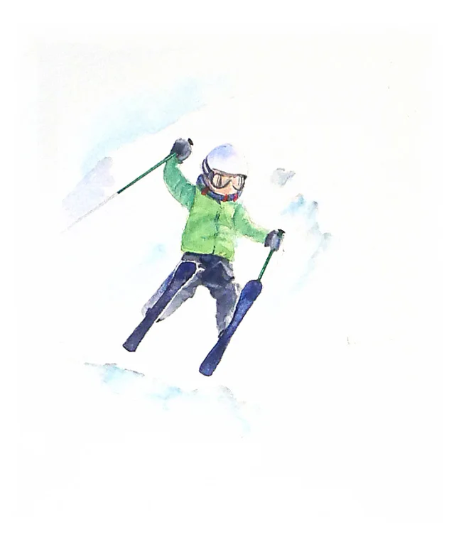Small boy skier