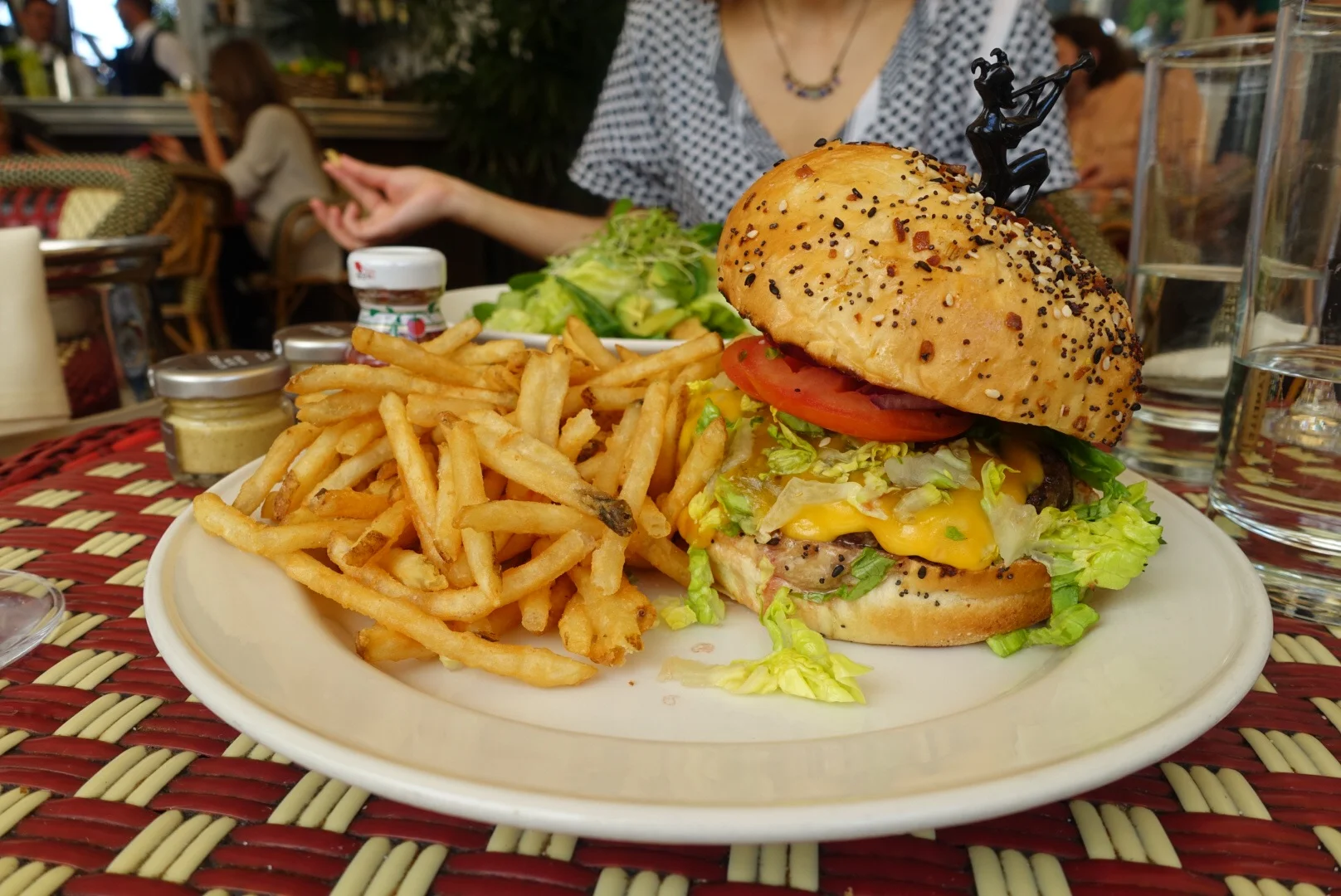 They're also known for their burgers. Shout outs to the delicious fries and miniature condiments.