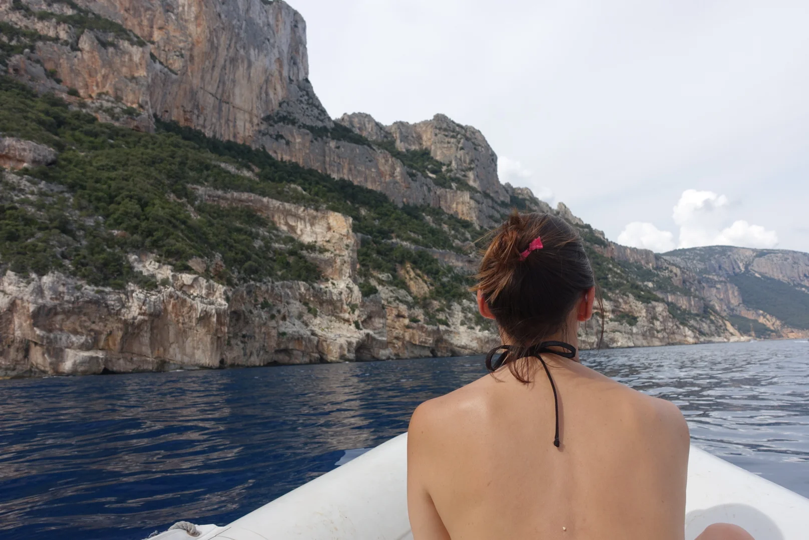 It was a bit cloudy, but the water was super smooth and was this unusual deep blue colour.