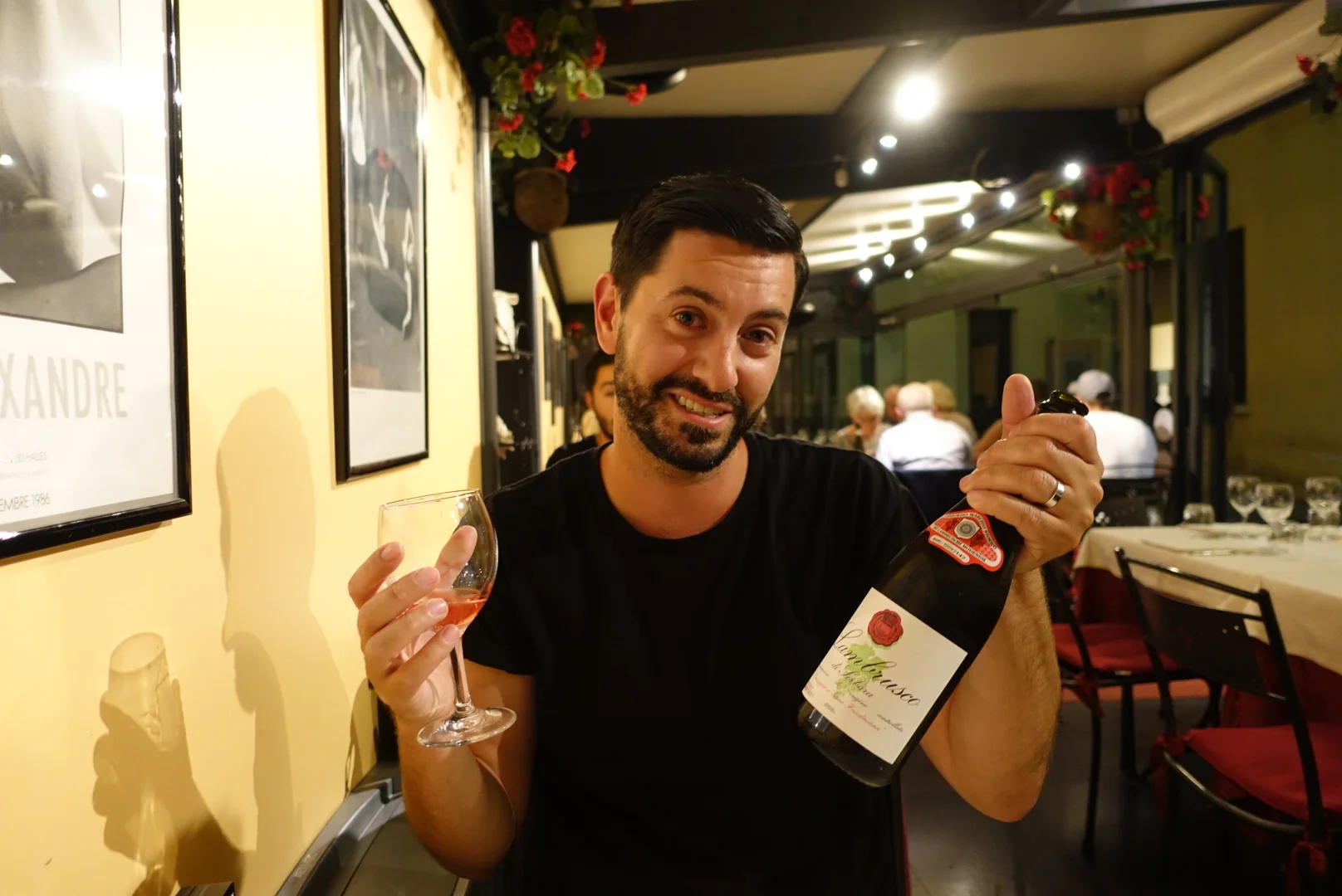 Of course we had to have lambrusco. This was more like sparkling rosé and may have got us more than a little tipsy (I also blame the mega negroni and the pre-dinner wine).