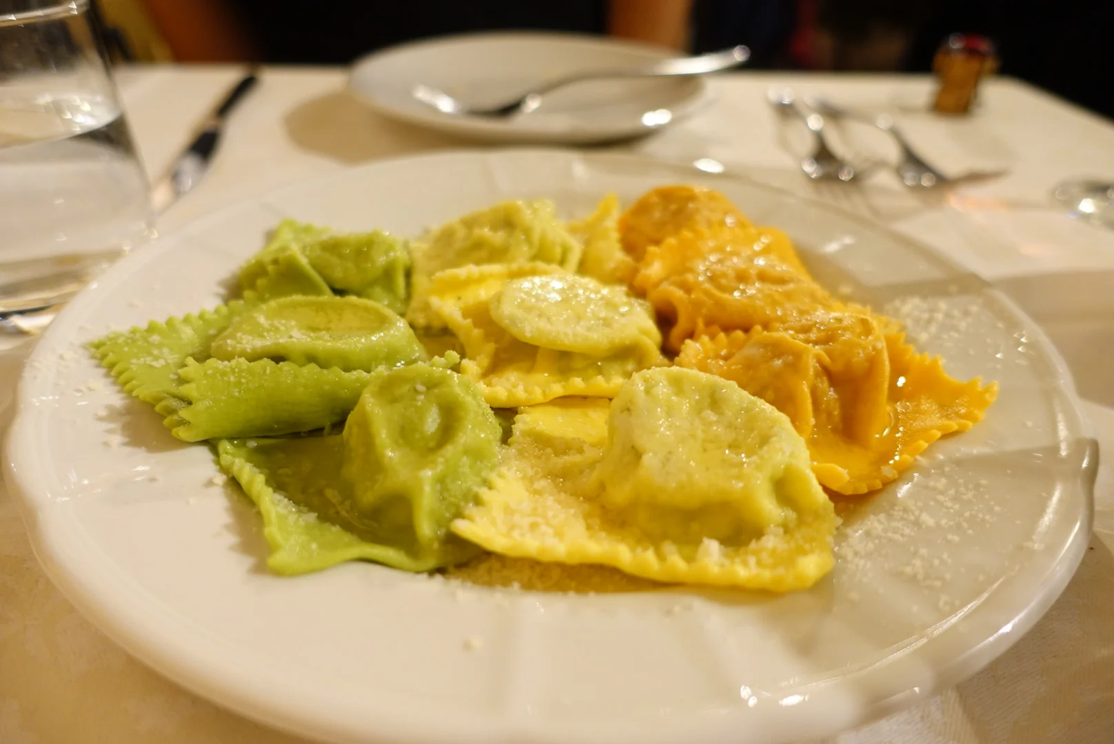 Tortelli (large tortellini) &nbsp;is a thing in this region, so we had to get some. This dish showcases three kinds – herbs, pumpkin and ricotta, all doused in butter and Parmigiano Reggiano cheese.