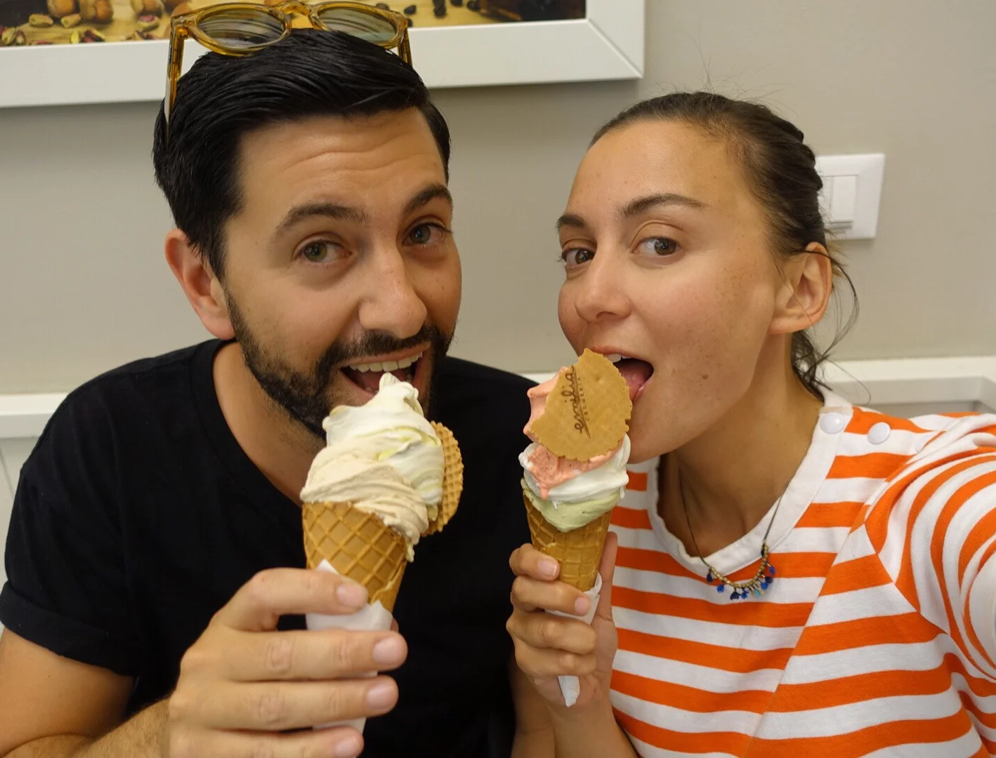 Just a coupla kids with more gelato than they expected.