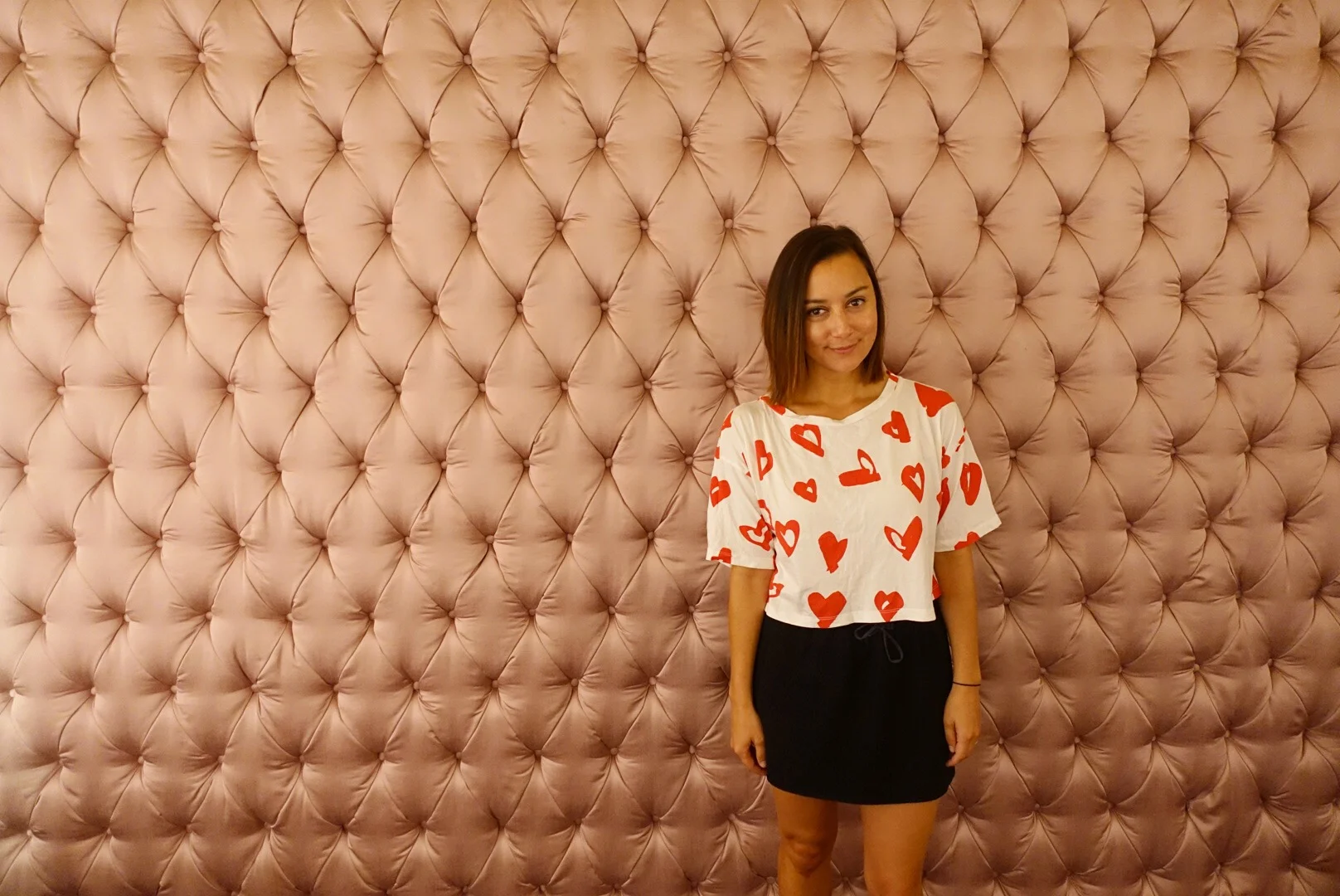 This plush dust pink wall!&nbsp;