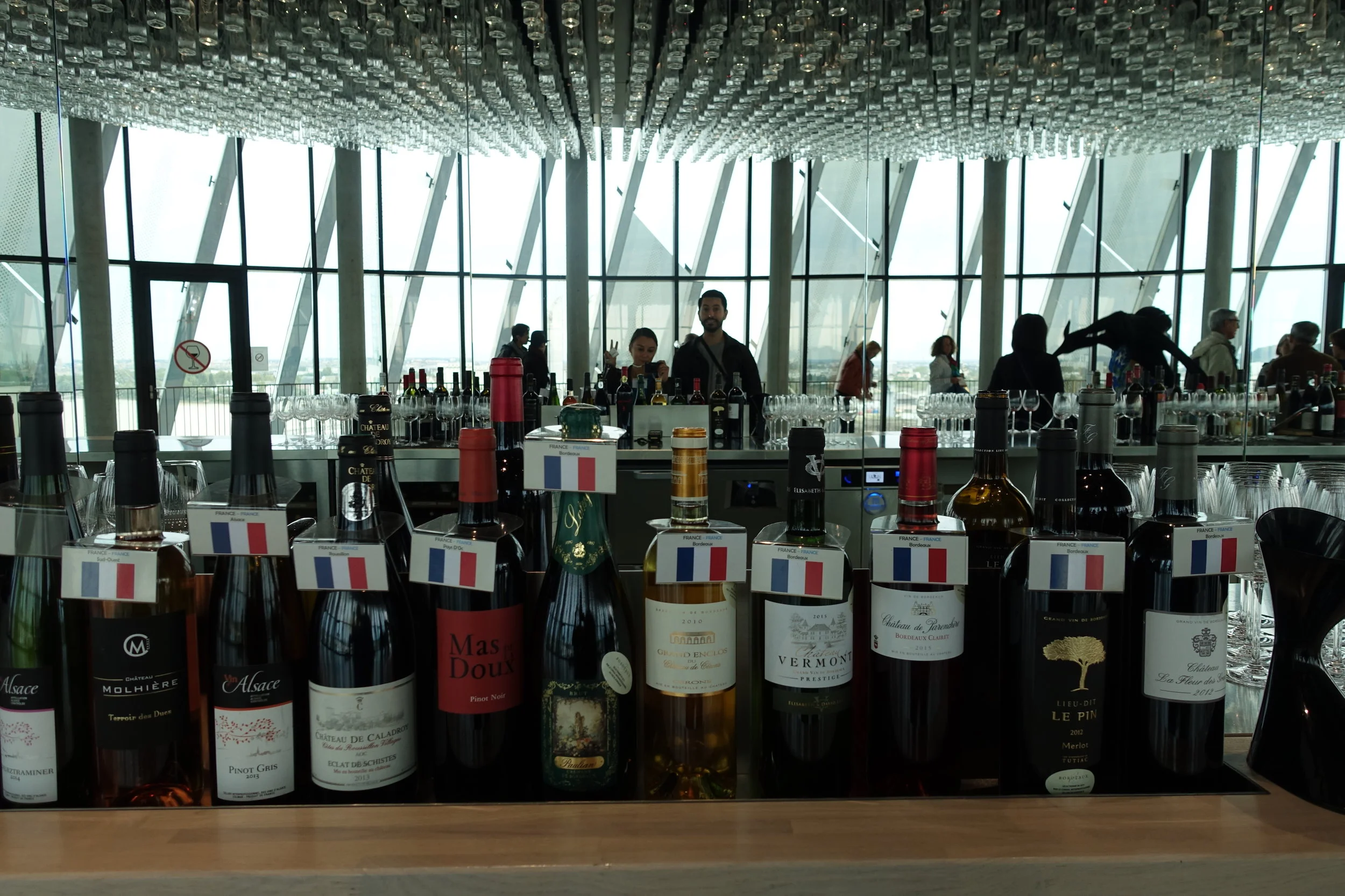 Your €20 ticket includes a free tasting of one wine up in their viewing/tasting deck. There were other wines you could try that weren't French, but when in France...