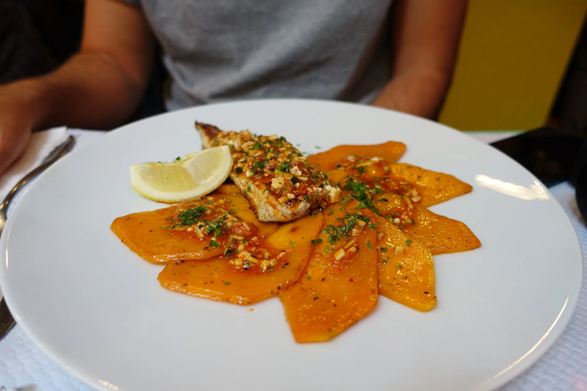 Bonito with butternut pumpkin. Simple, tasty, and I am going to try and make this one at home one day.