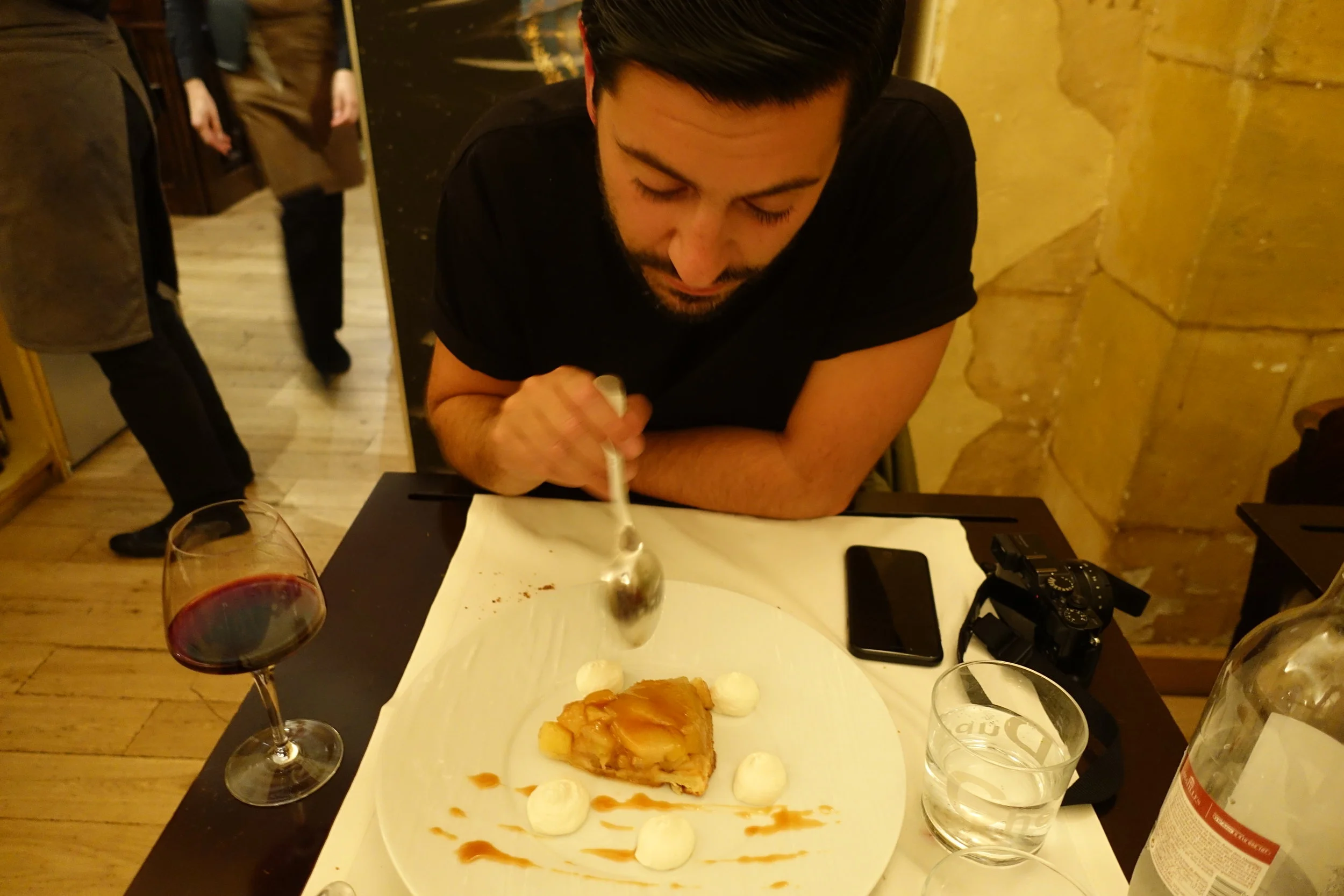 Apple tarte tatin to finish. I never usually get dessert but it's apple tarte tatin and that's one of my favourite desserts sooooo there you go.