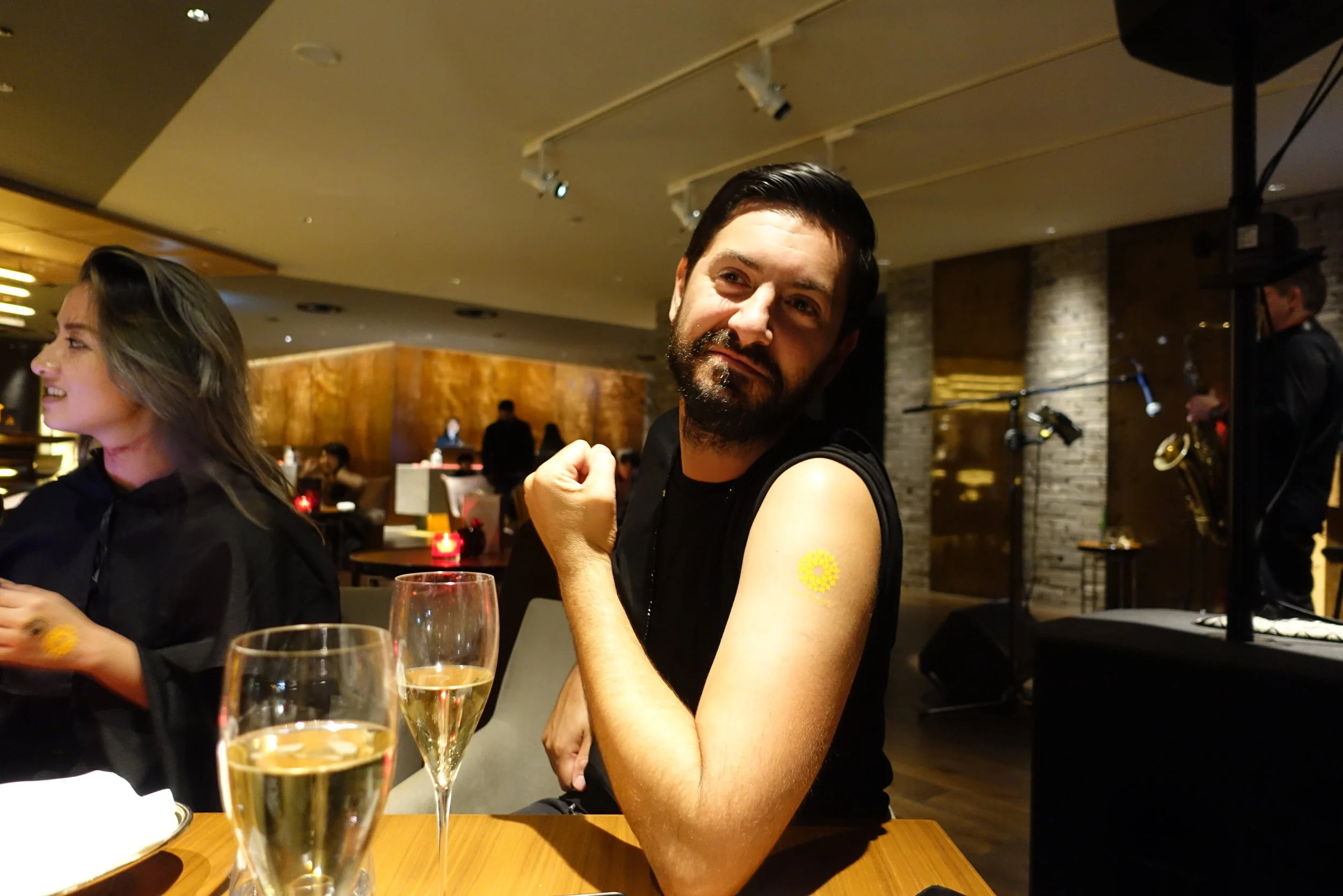 After placing the tattoos on various parts of our bodies and probably drinking too much champagne, we headed out for dinner in Shimokitazawa.