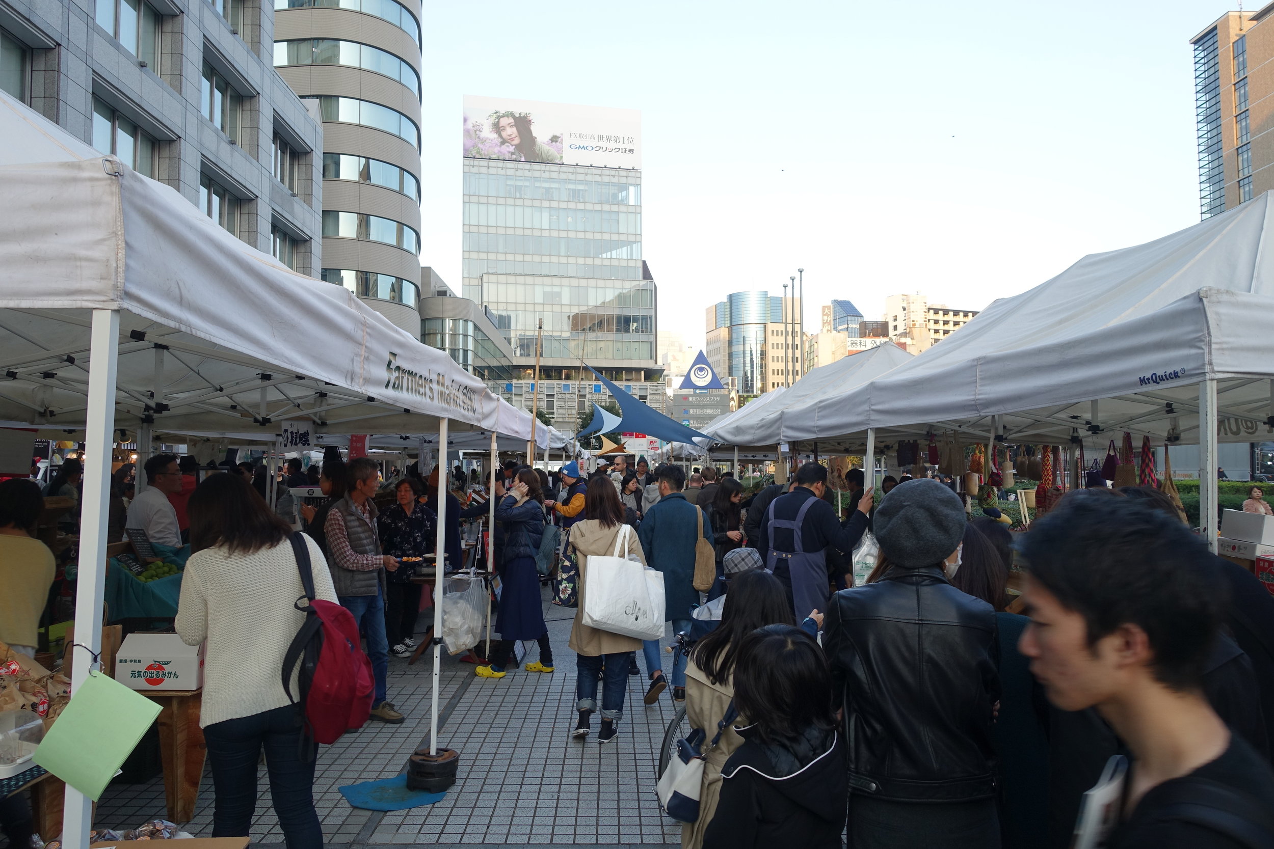 While walking back to Shibuya we came across a farmer's market which was full of a tonne of things I wanted to buy. Fresh produce, sake, clothing and accessories, there was even a kombi van that was converted into a mobile woodfired pizza truck. Wit…