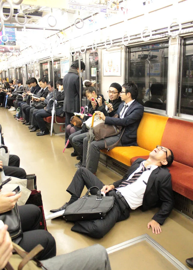Drunk salaryman on the train