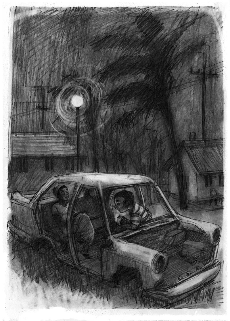 Illustration zu "Lady Happy und der Zauberer von Ukerewe" von Hermann Schulz, Aladin Verlag 2016