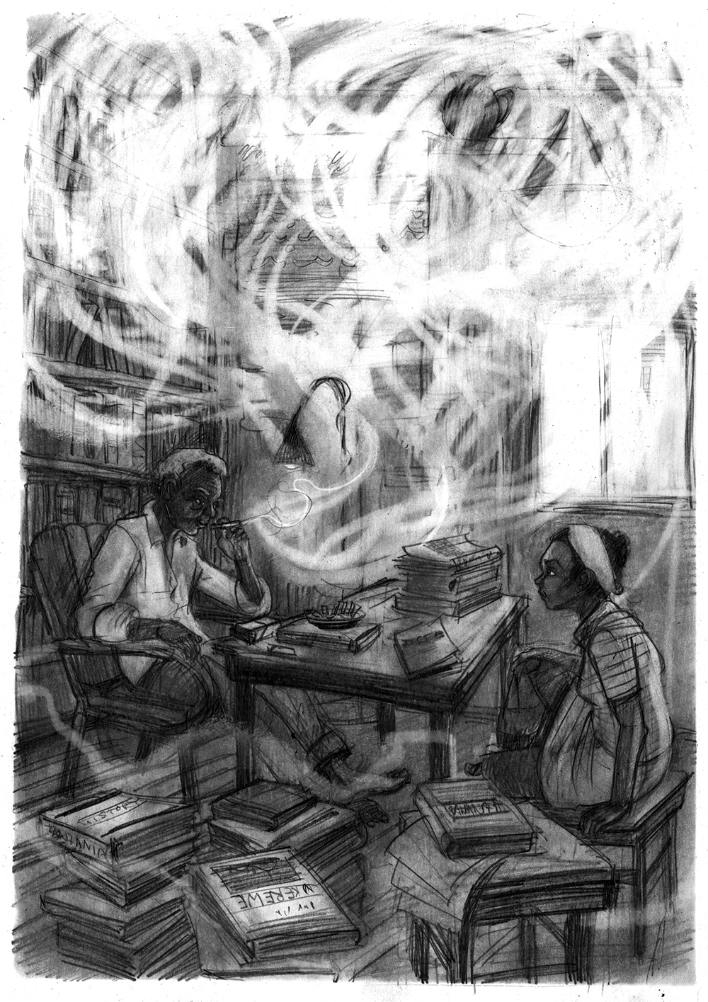 Illustration zu " Lady Happy und der Zauberer von Ukerewe " von Hermann Schulz, Aladin Verlag 2016
