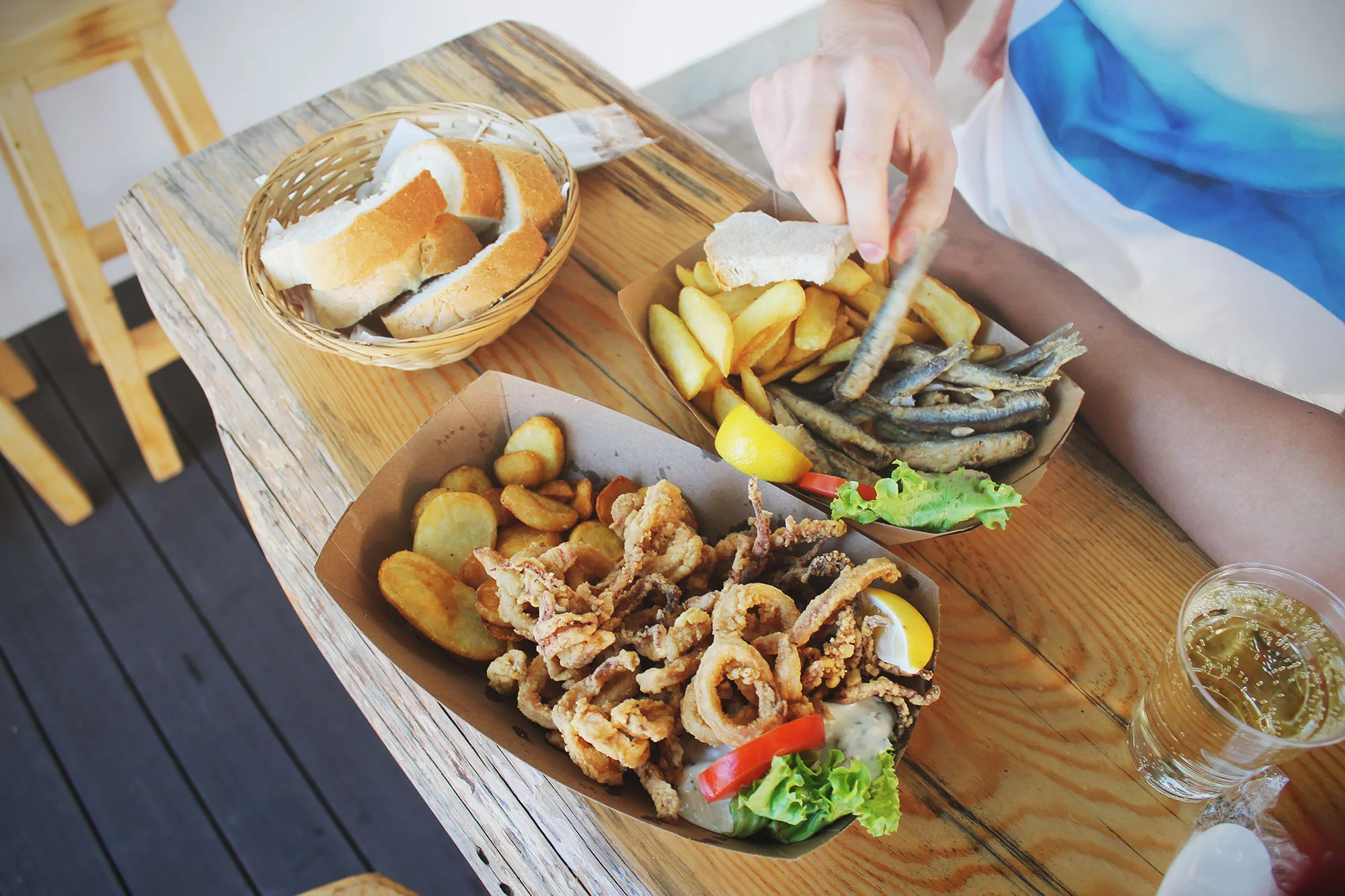 the fish&chips is next to the fish market which means everything served is today's catch
