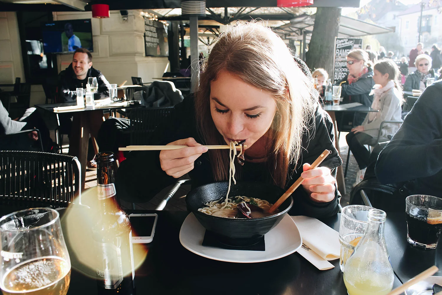 trying to eat ramen for the first time