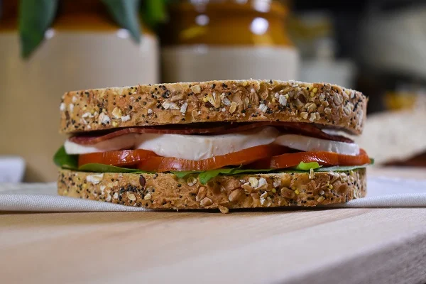 7 Seeded Bloomer with rocket, tomato, mozzarella and salami
