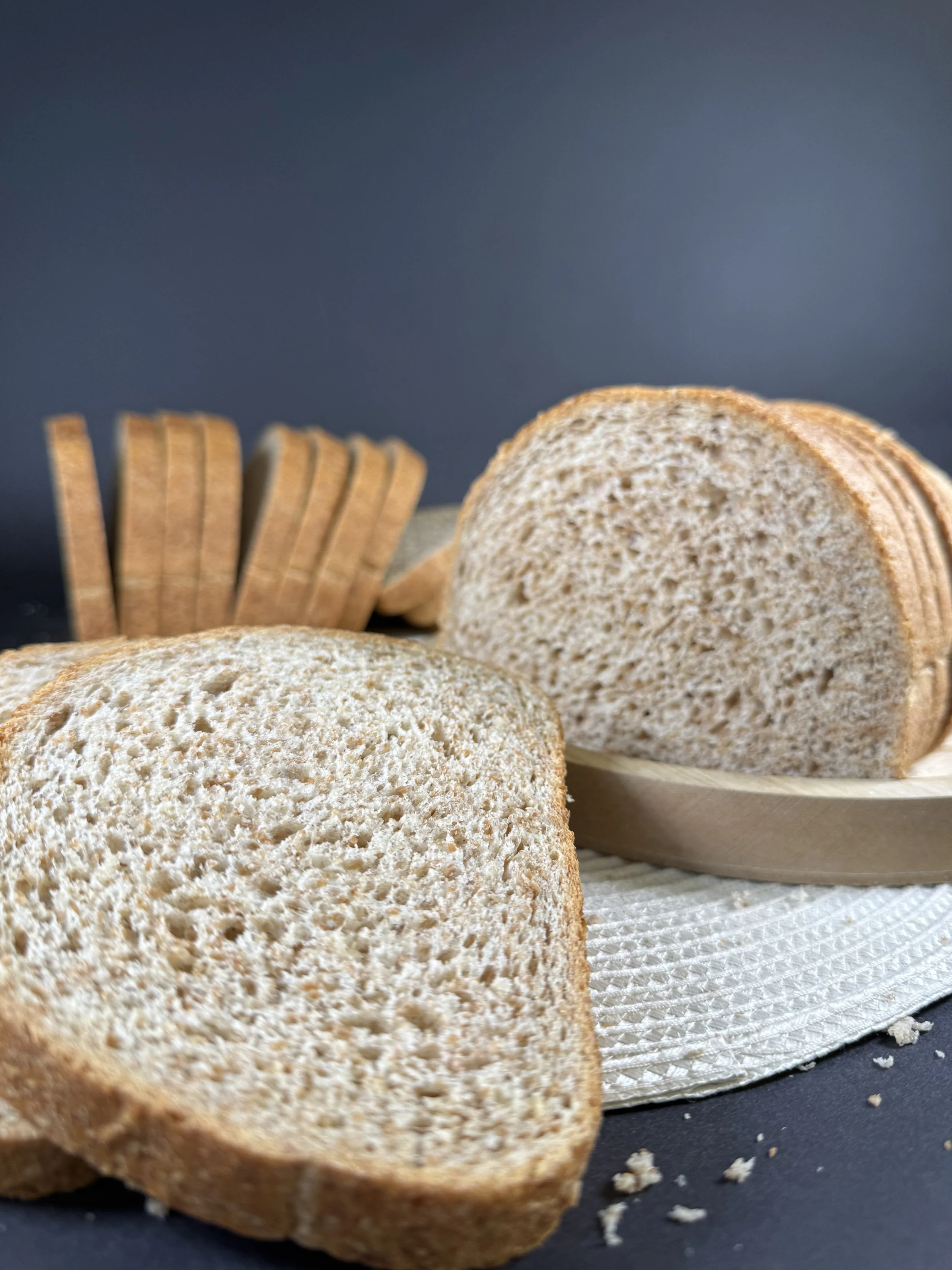A sliced wholemeal bloomer loaf