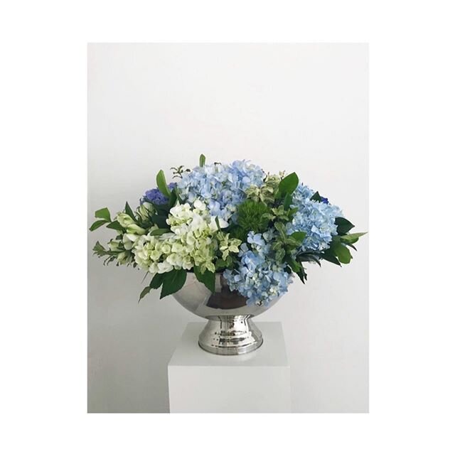 Champagne buckets are so versatile! When I am not using them for champagne I love arranging flowers in them 💙
.
.
.
.
.
#champagne #fancybucket #champagnebucket #champagneandflowers #bluehydrangea #hydrangea #kale  #positivevibes #hkflorist #flowers