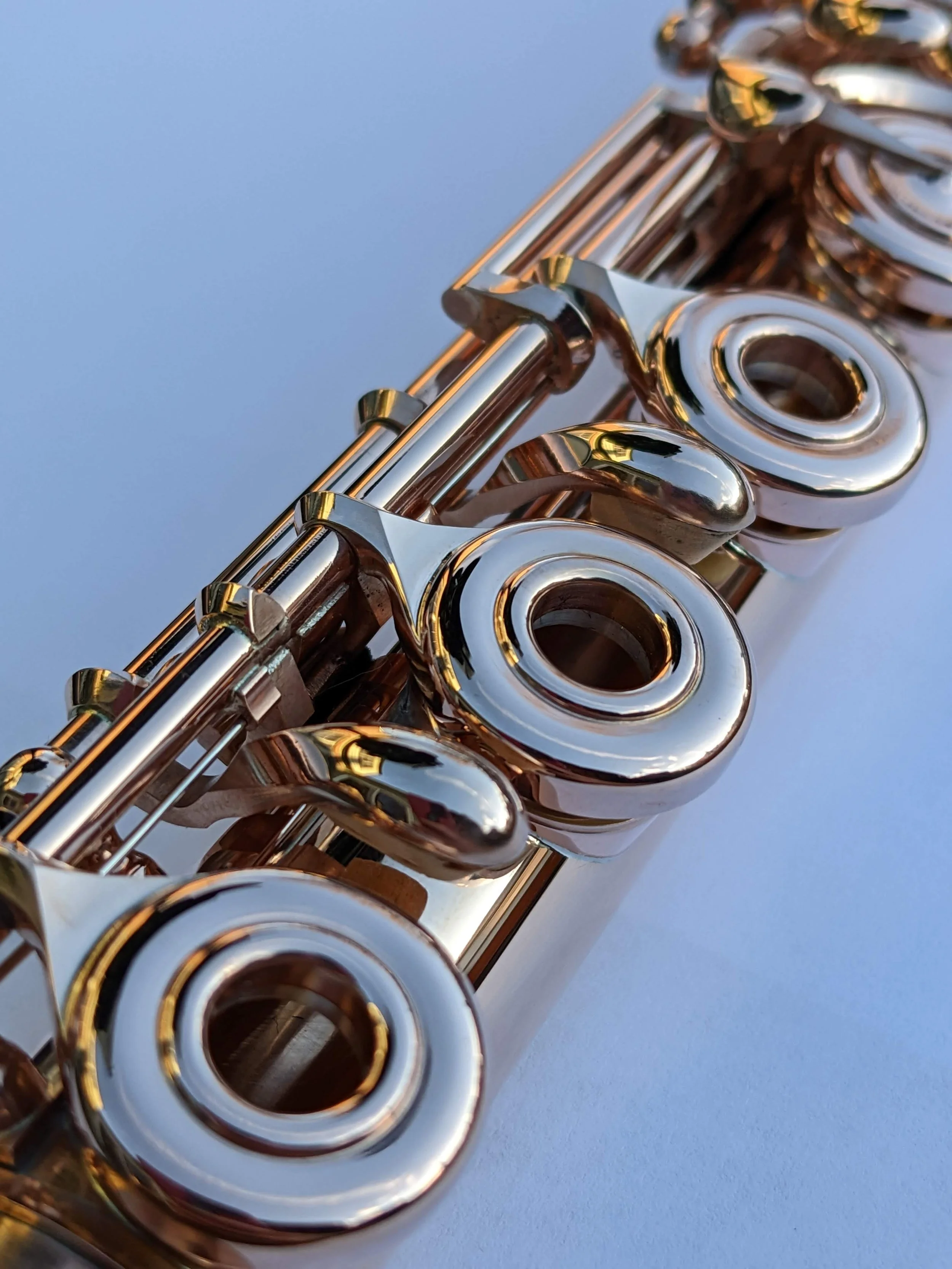 Gold Haynes flute prepared by Amanda of AB Music School in Merrimack, NH