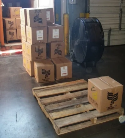 One of the earlier containers we brought in, with vacuum-sealed bags inside boxes.