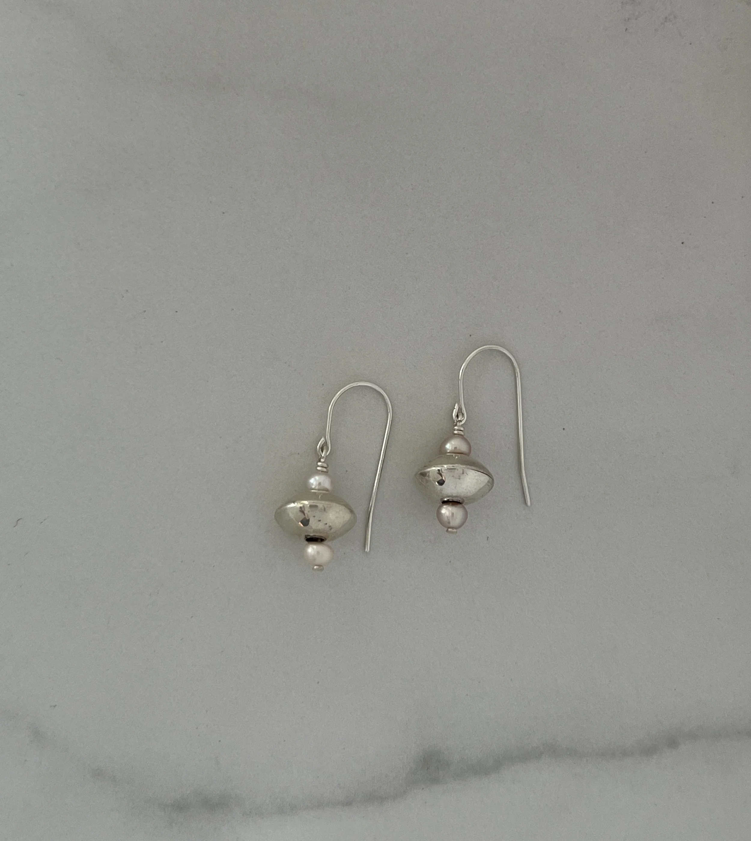 Mini Navajo Pearls with Rose Pearl Earrings