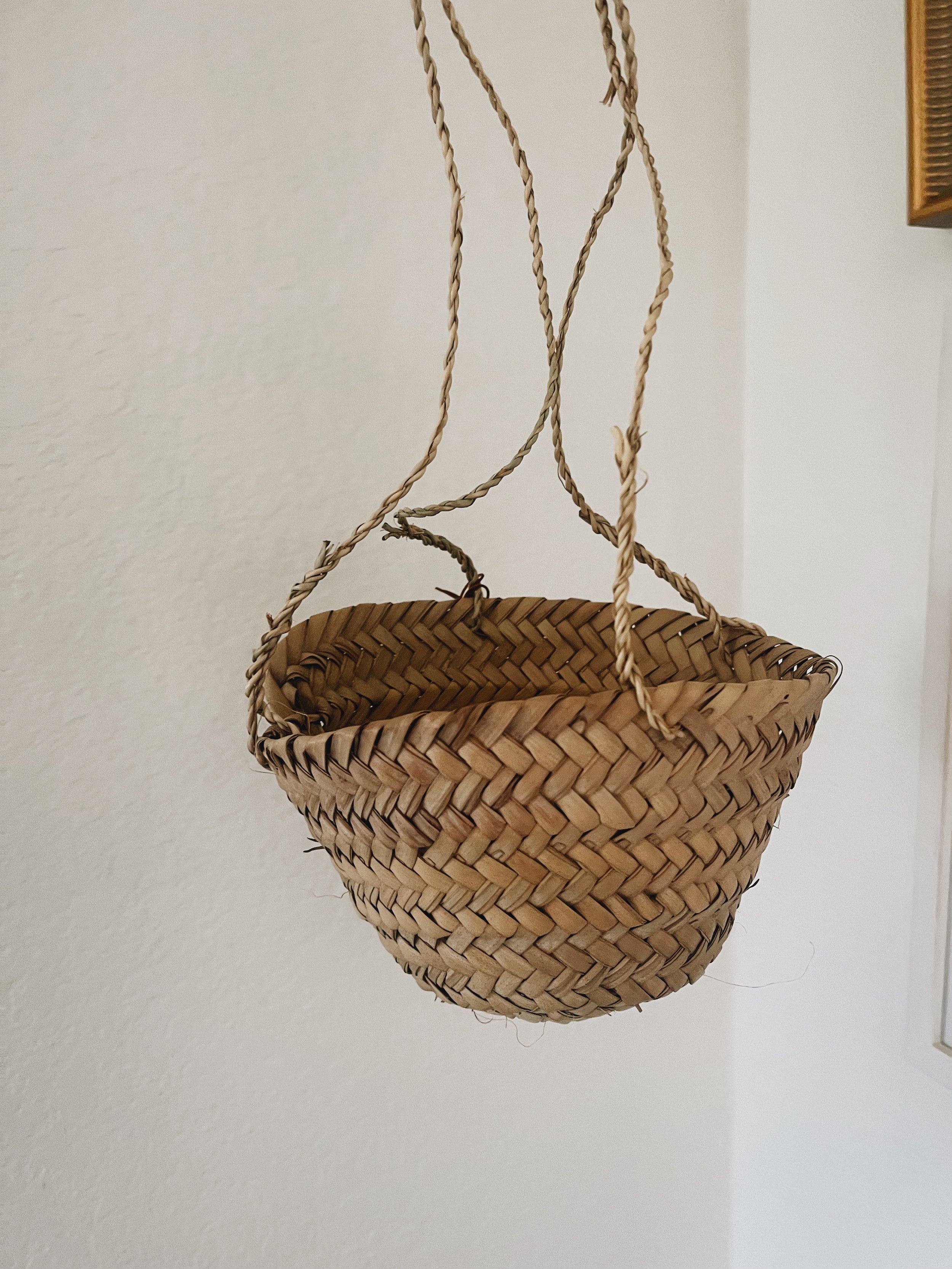 Rounded Hanging Woven Basket