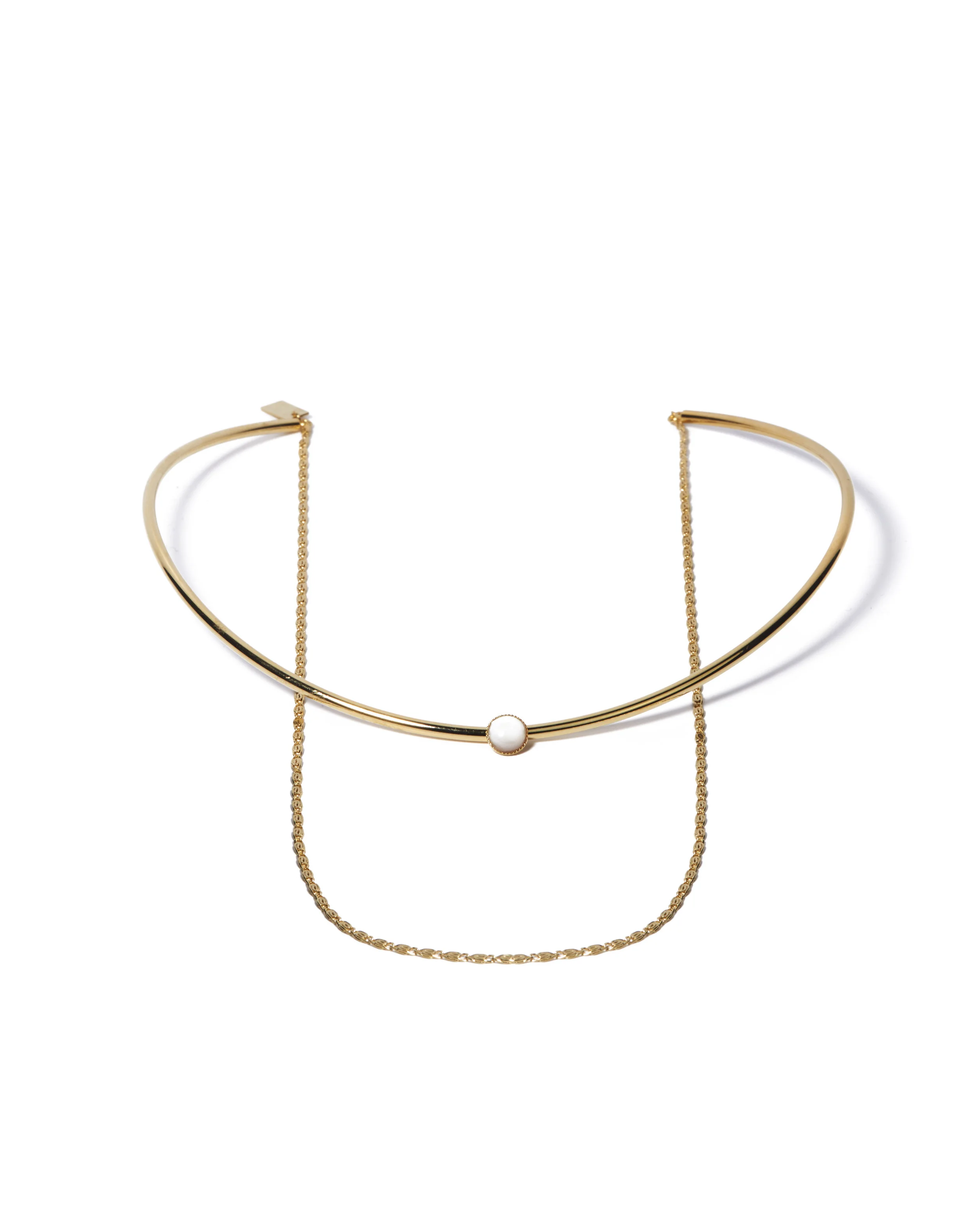 Collier rigide + Chaine : Pierre nacre.jpg