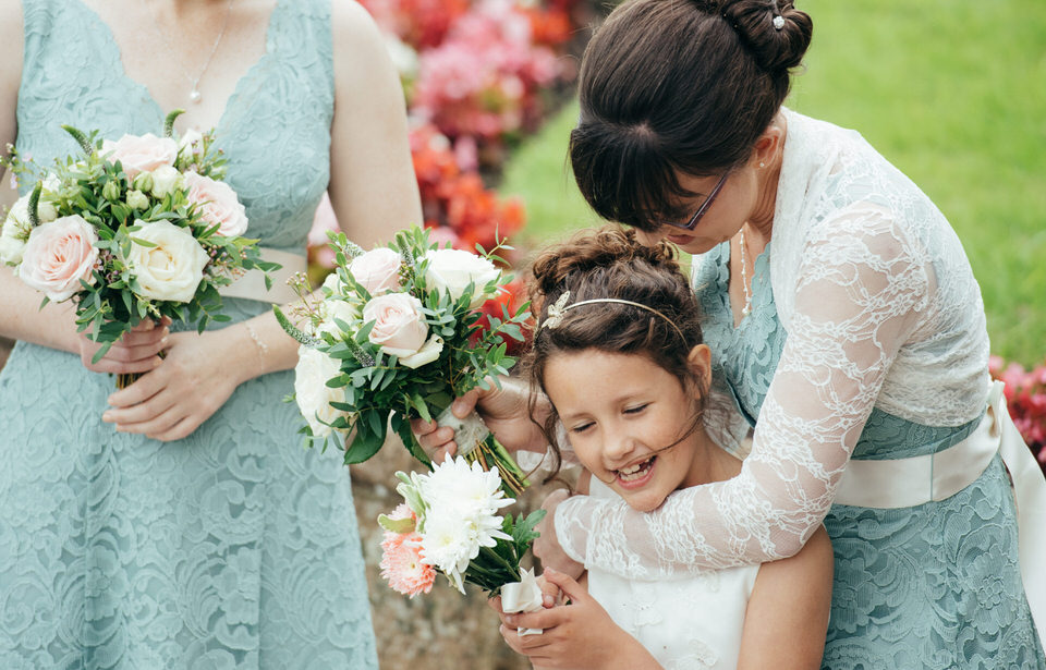 Flower girl and bridesmaids