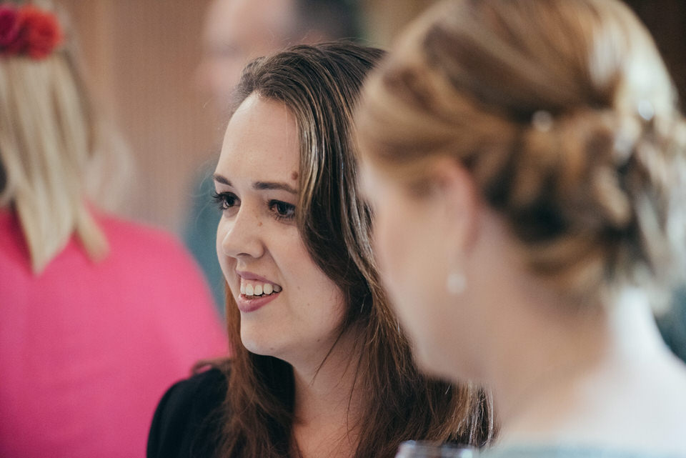 Candid laughter wedding