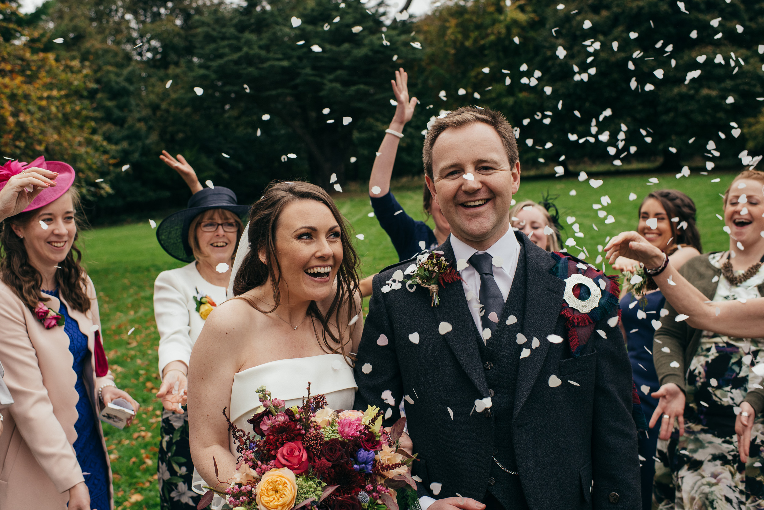 Wedding confetti shot 