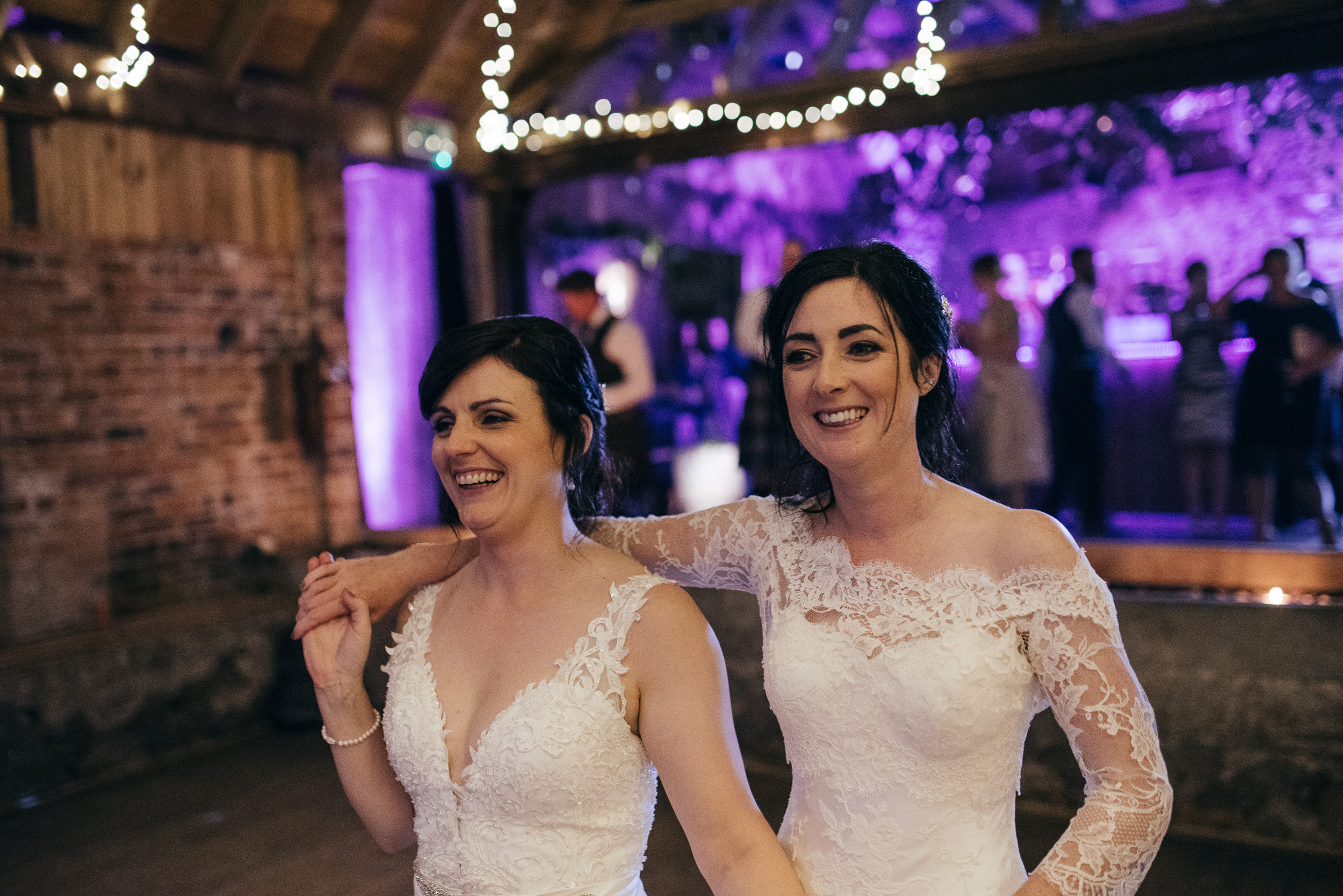 Same sex wedding dancing