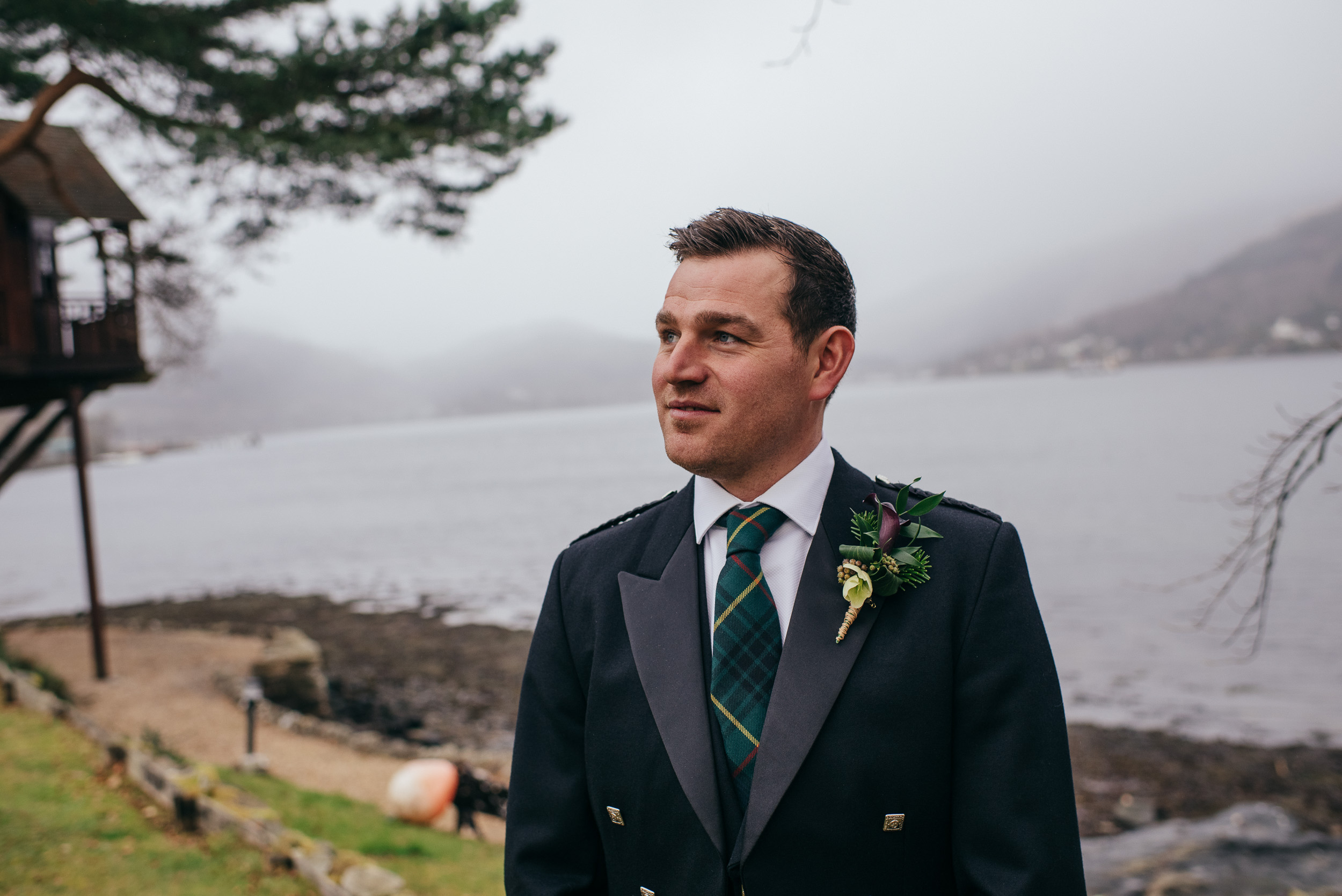 Groom wedding portrait Scotland