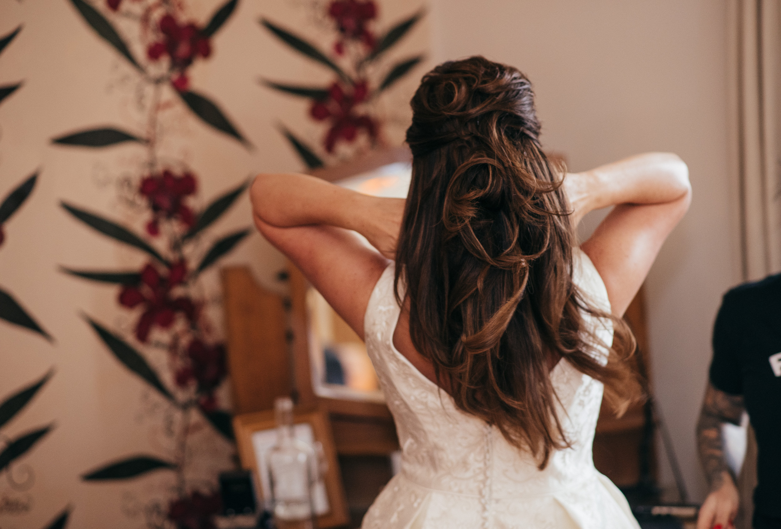 Bride in dress before wedding
