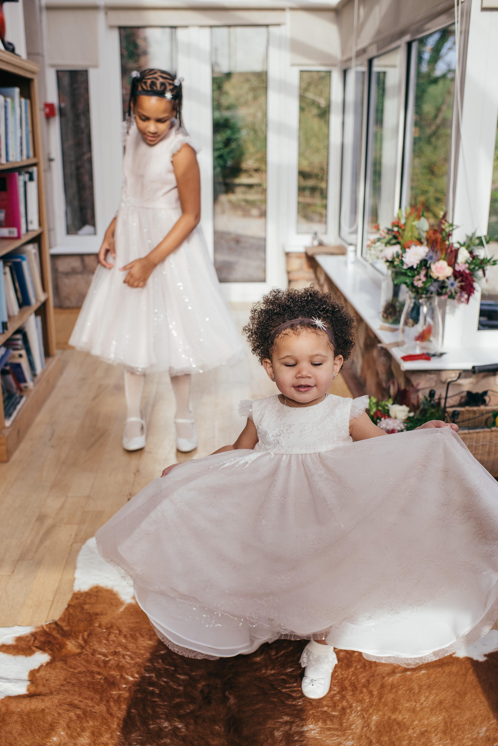 Flower girls in the morning