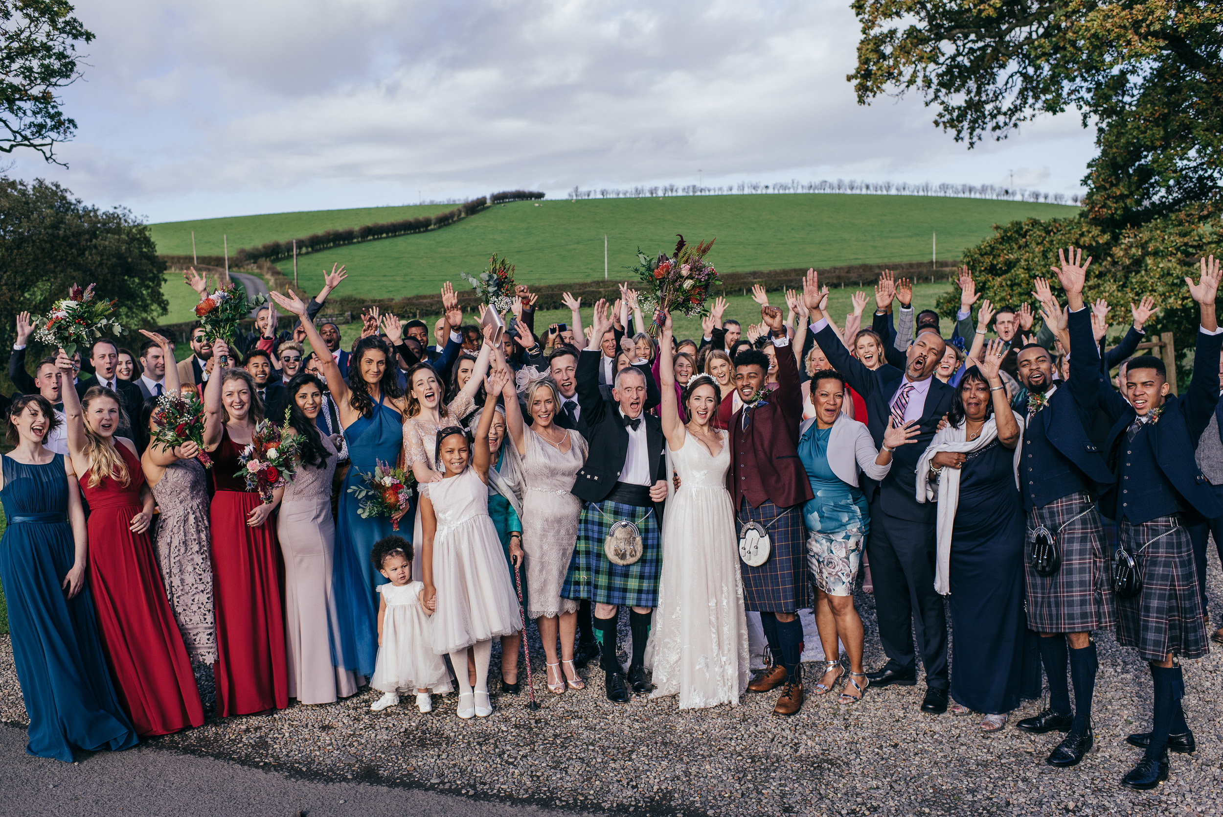 Group shot wedding at Dalduff
