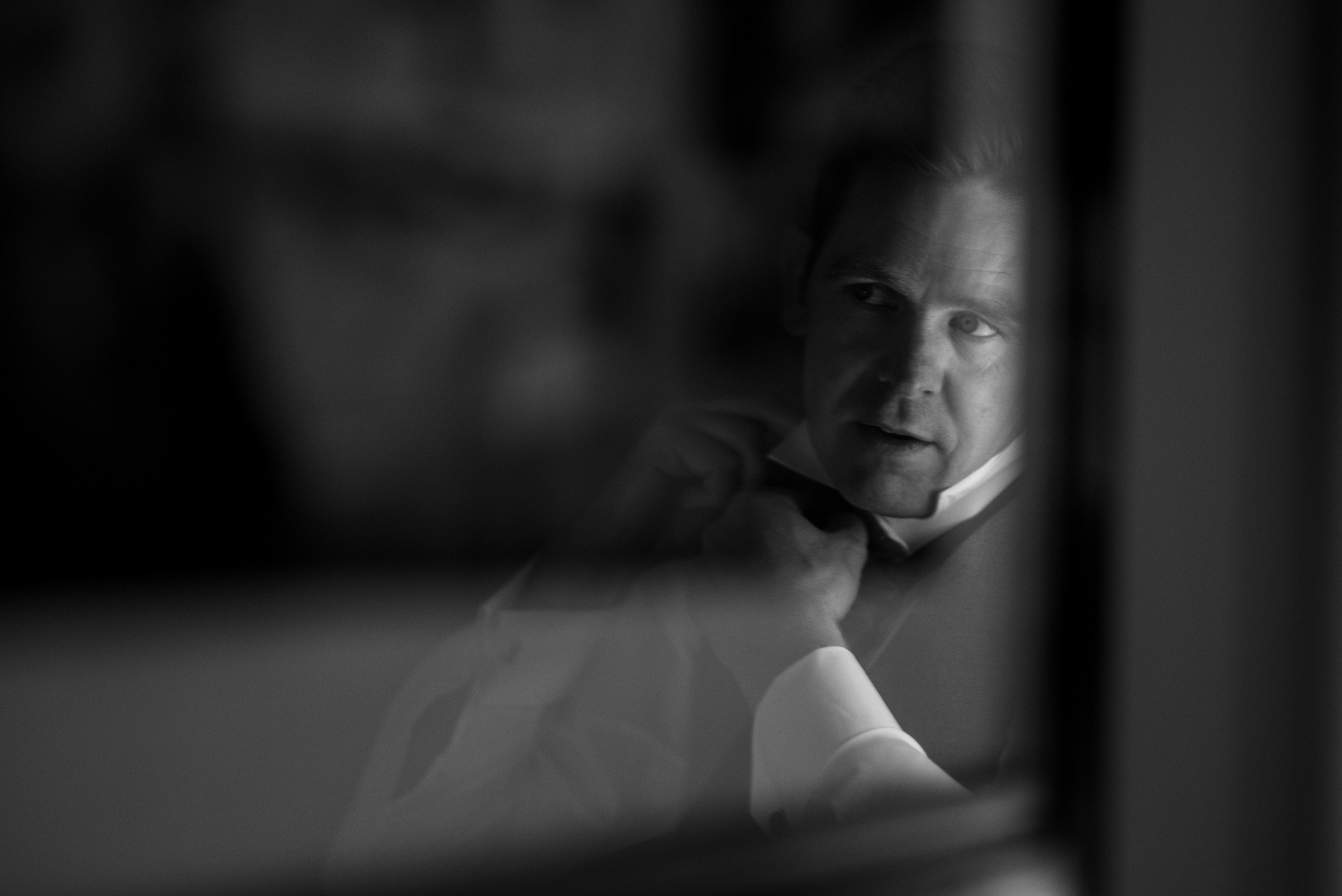 Groom getting ready in morning