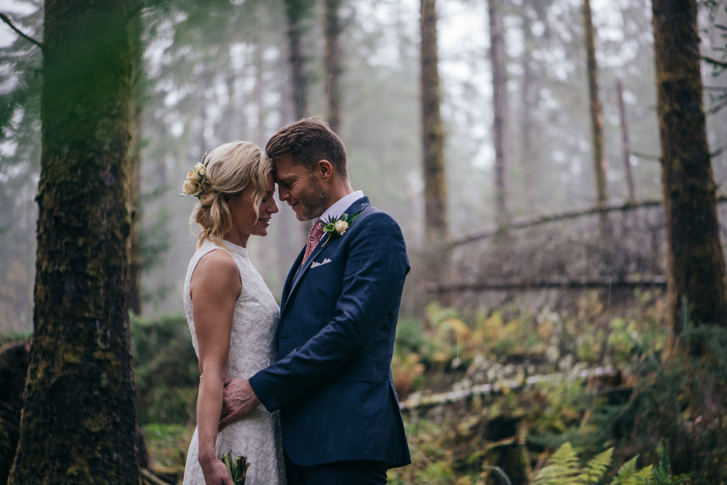 Woodland portrait Scottish elopement
