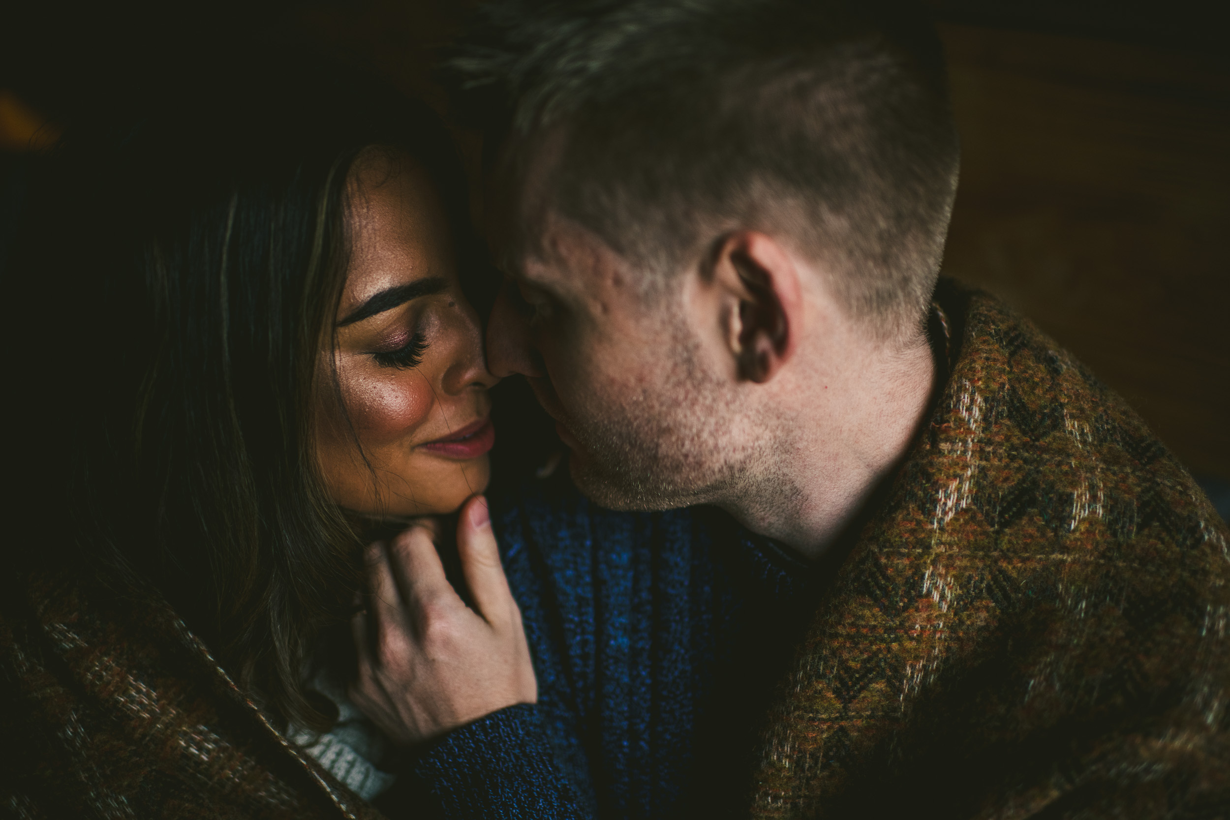Romantic intimate couple portrait
