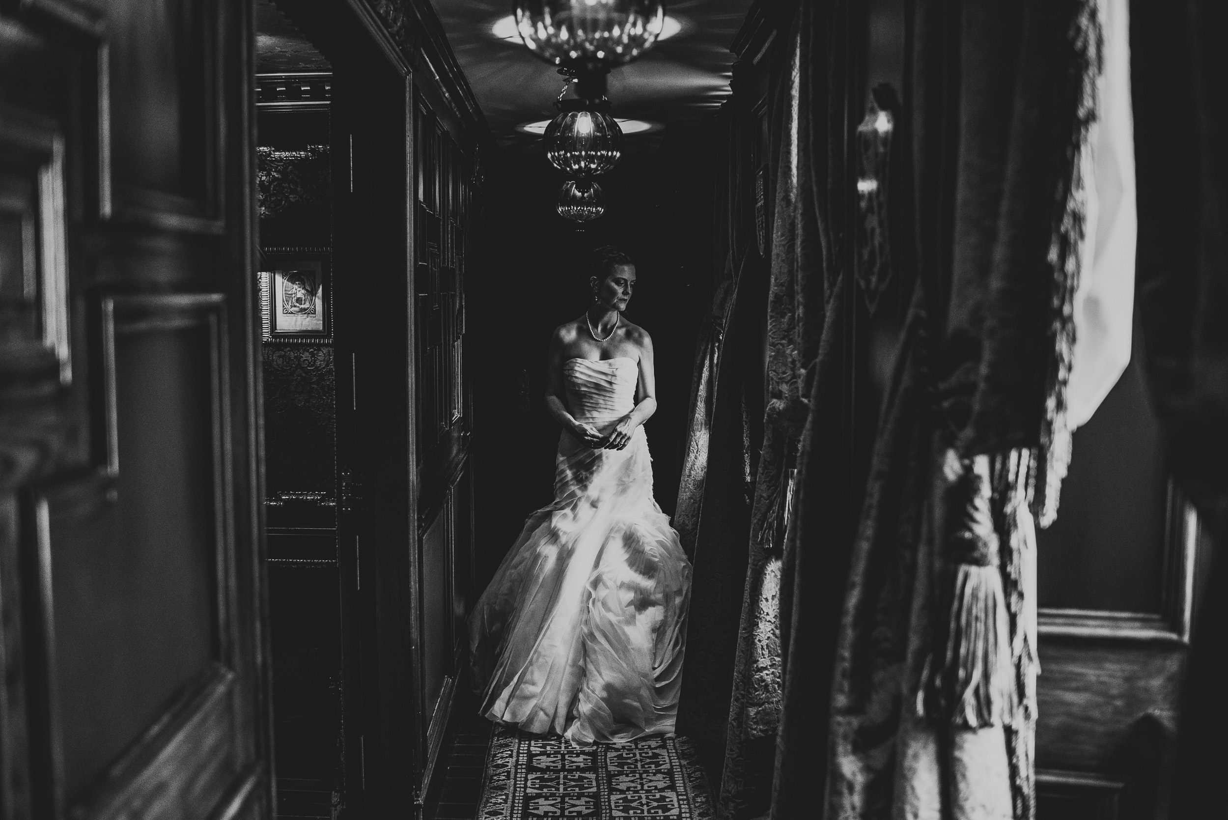 Bride portrait using window light