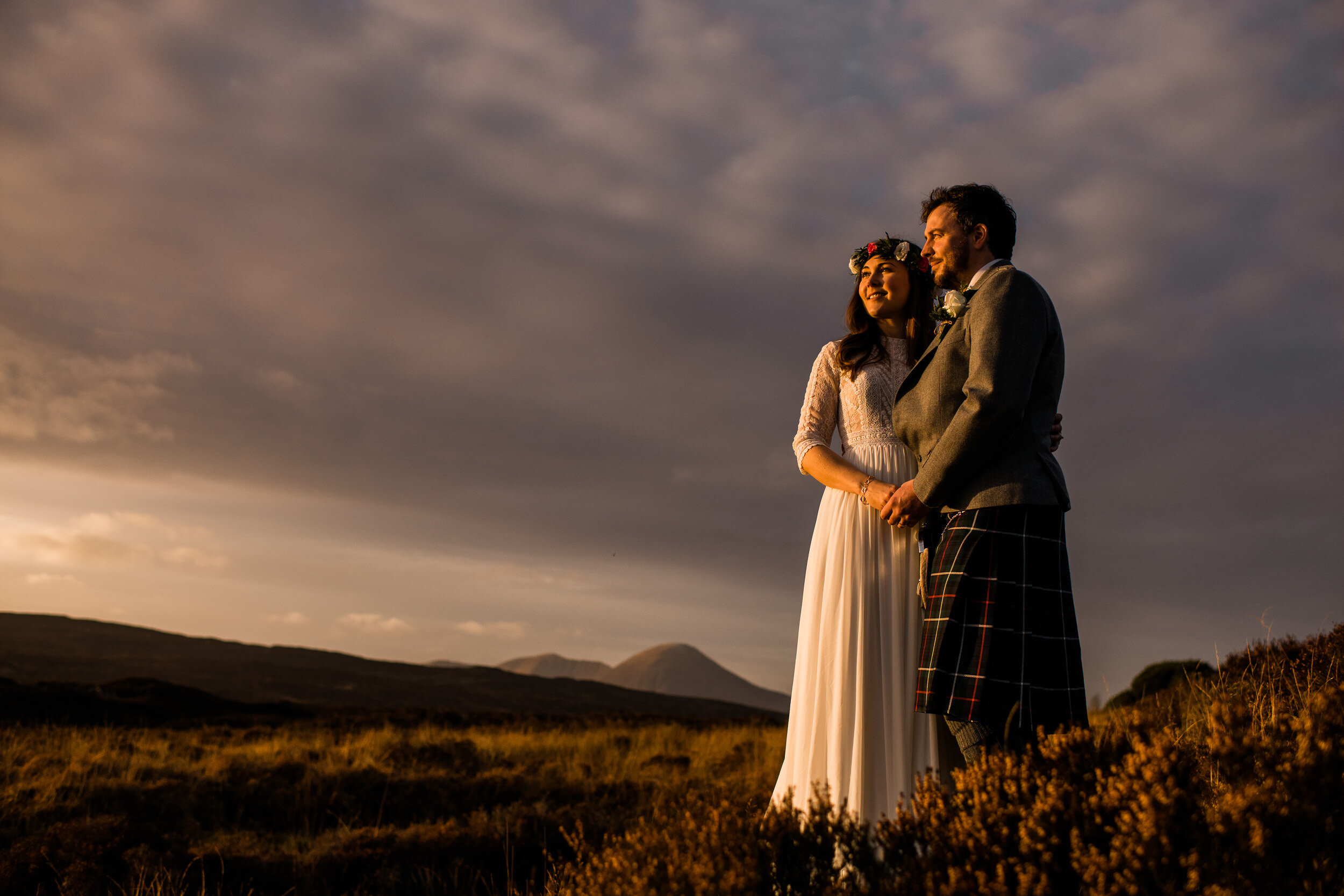 Golden hour wedding Scotland