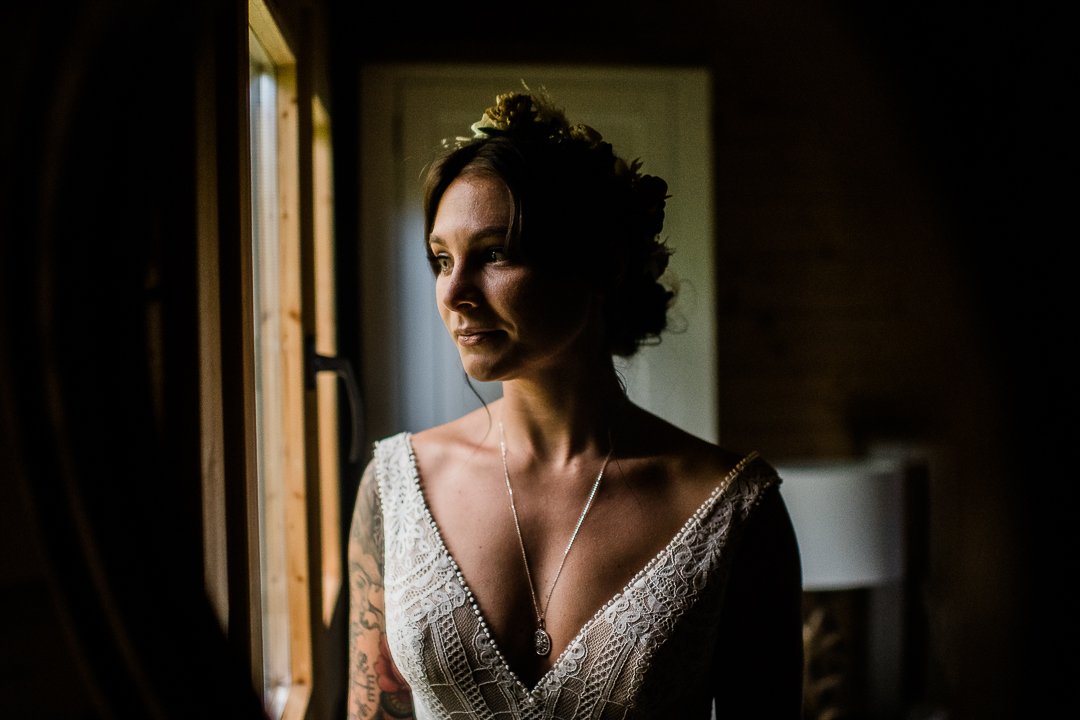 Bride by window 