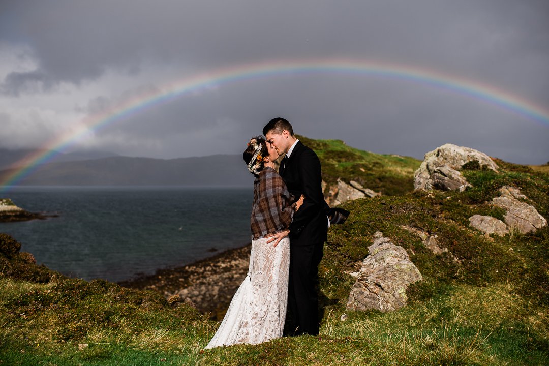 Isle of Skye elopement with rainbow