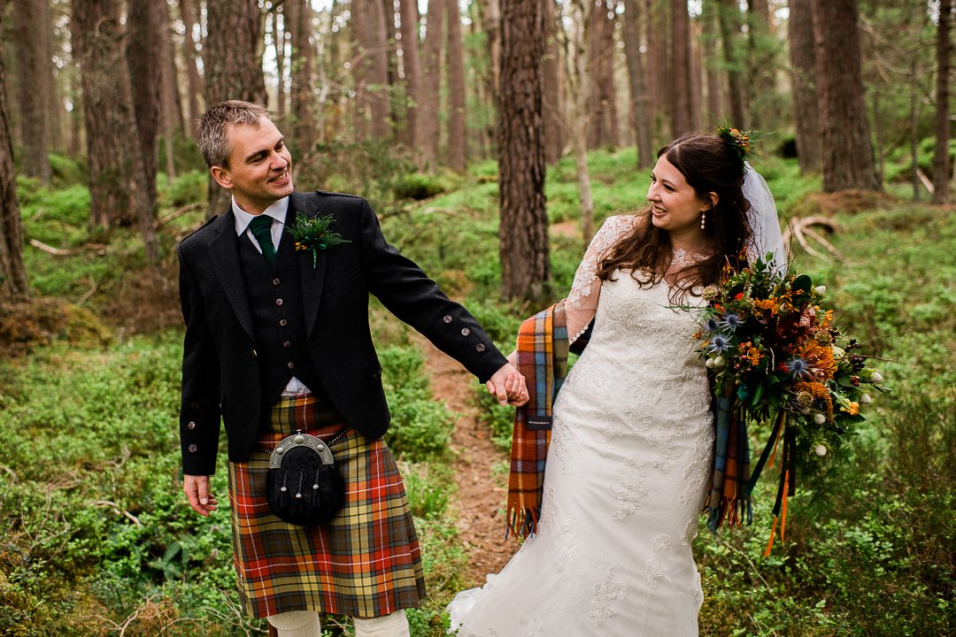 Woodland wedding Scotland