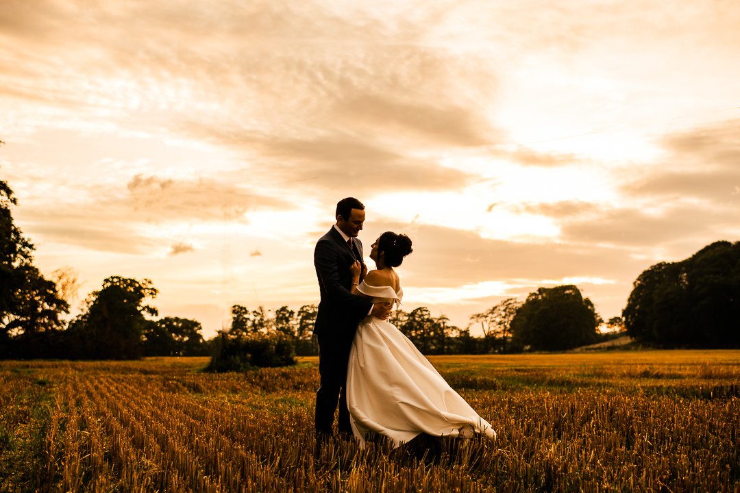 Scottish sunset wedding portrait