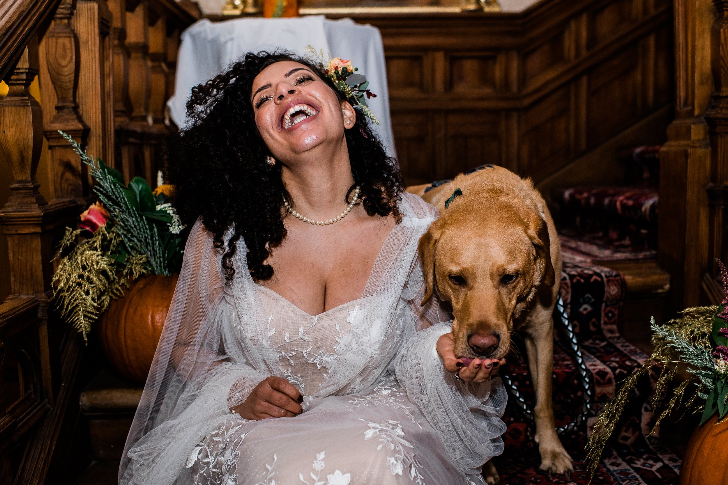 Bride with her dog