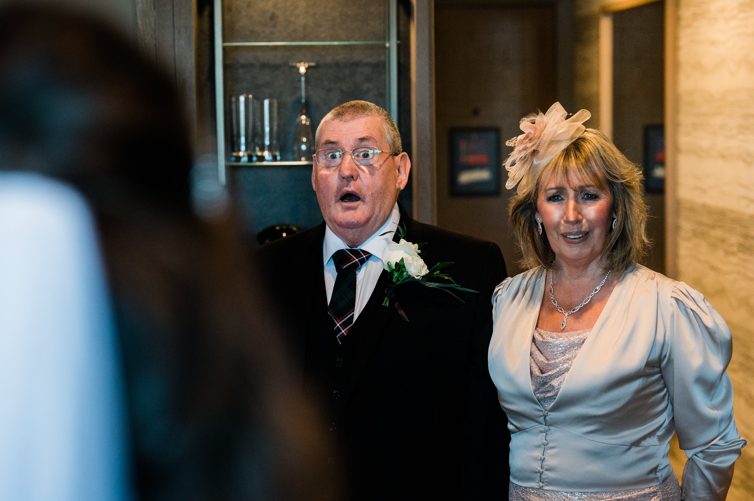 Mum and Dad reaction to seeing bride