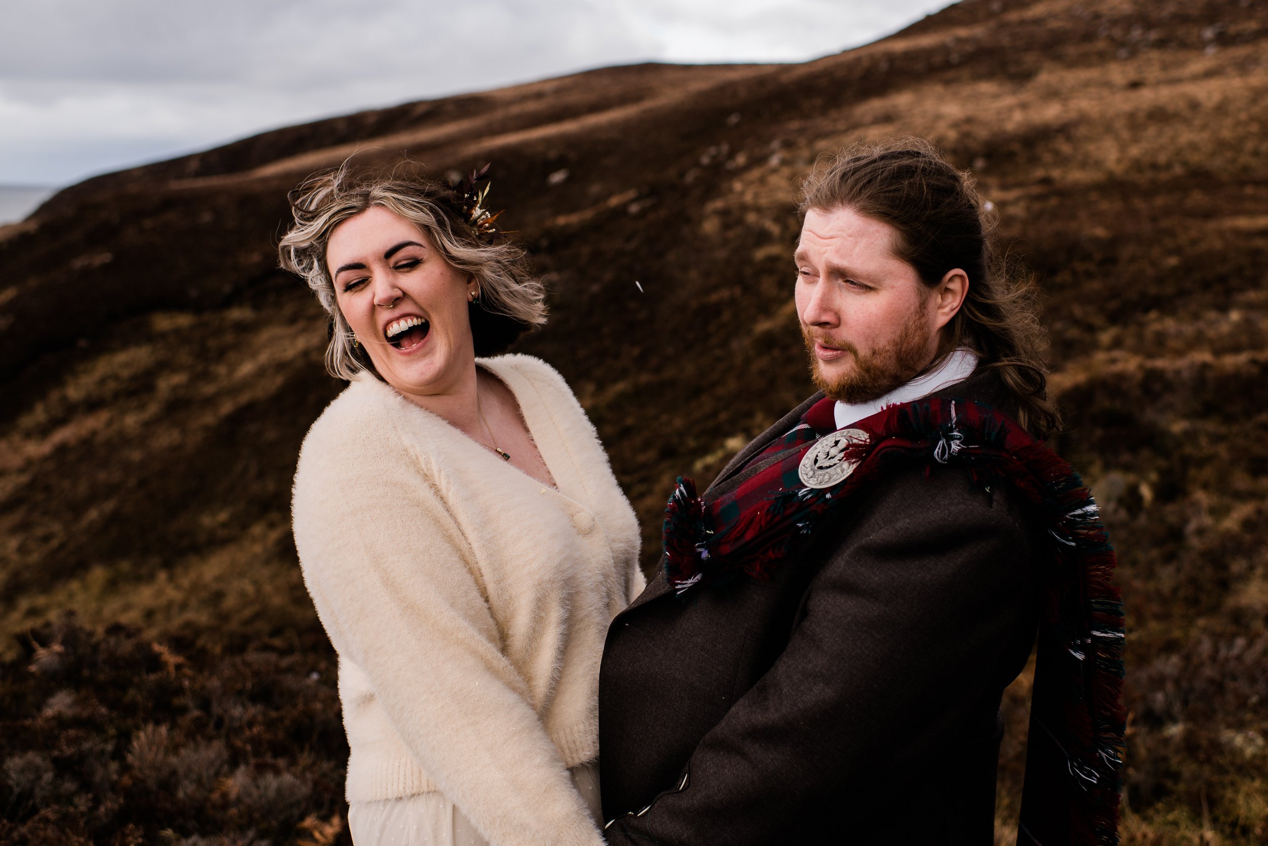 Bride and Groom Highland Elopement