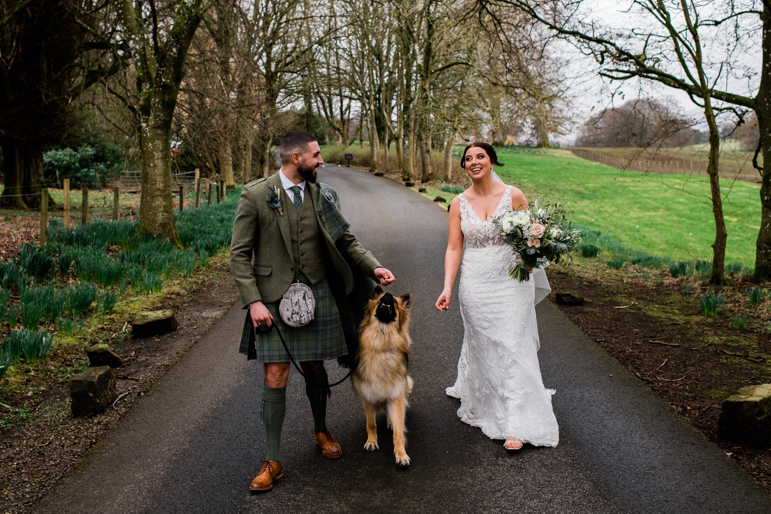Cornhill Castle Wedding with dog
