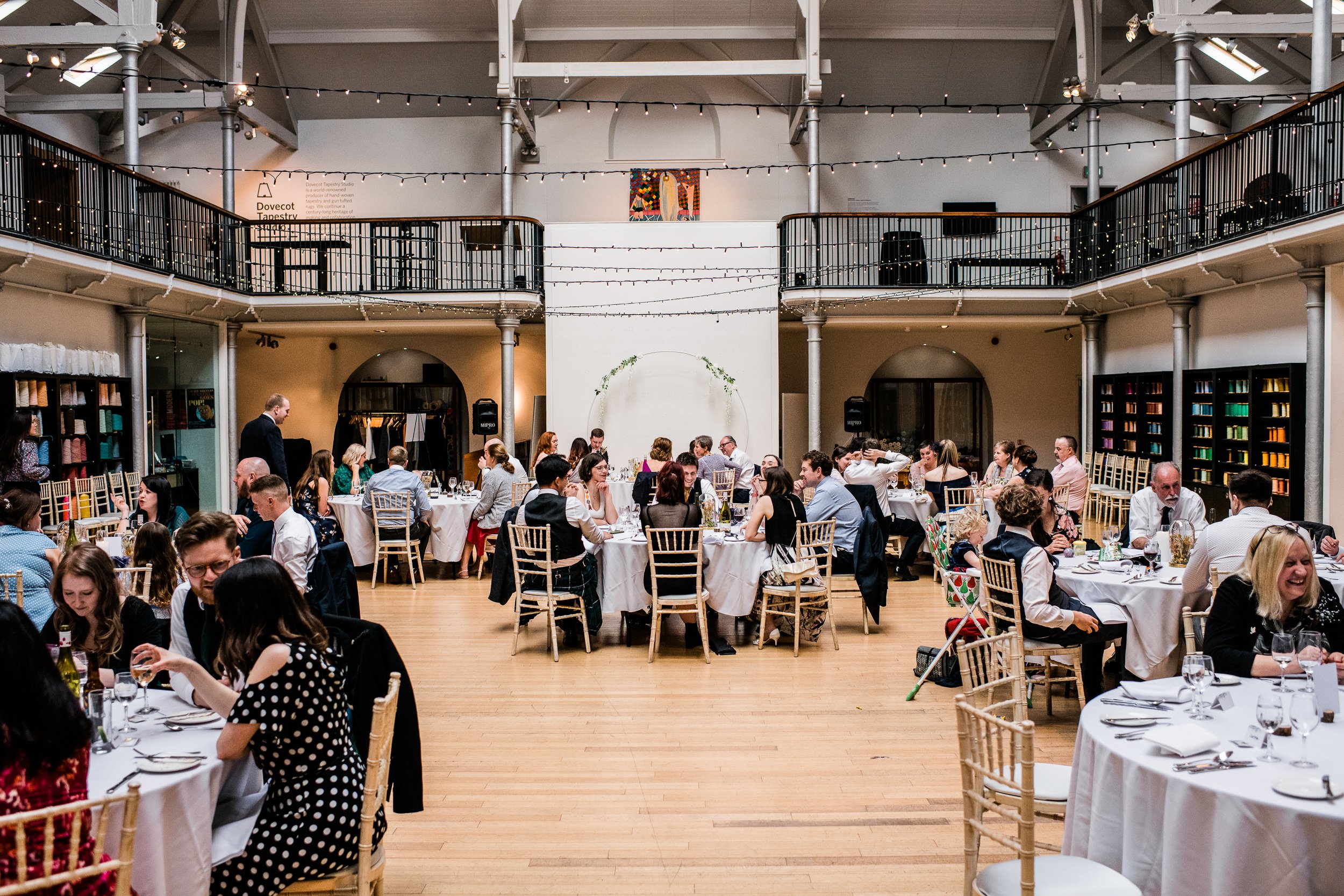 Dovecot Studios Wedding Set Up