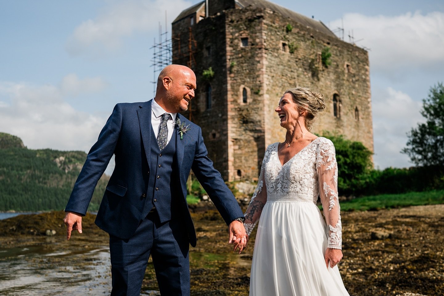 Earlier this month Vicky &amp; Mark made the journey up from England for the most peaceful and personal elopement at @woodsidelodgescotland &mdash; just the two of them, surrounded by the Scottish hills, and a quiet castle to explore.

It was such a 