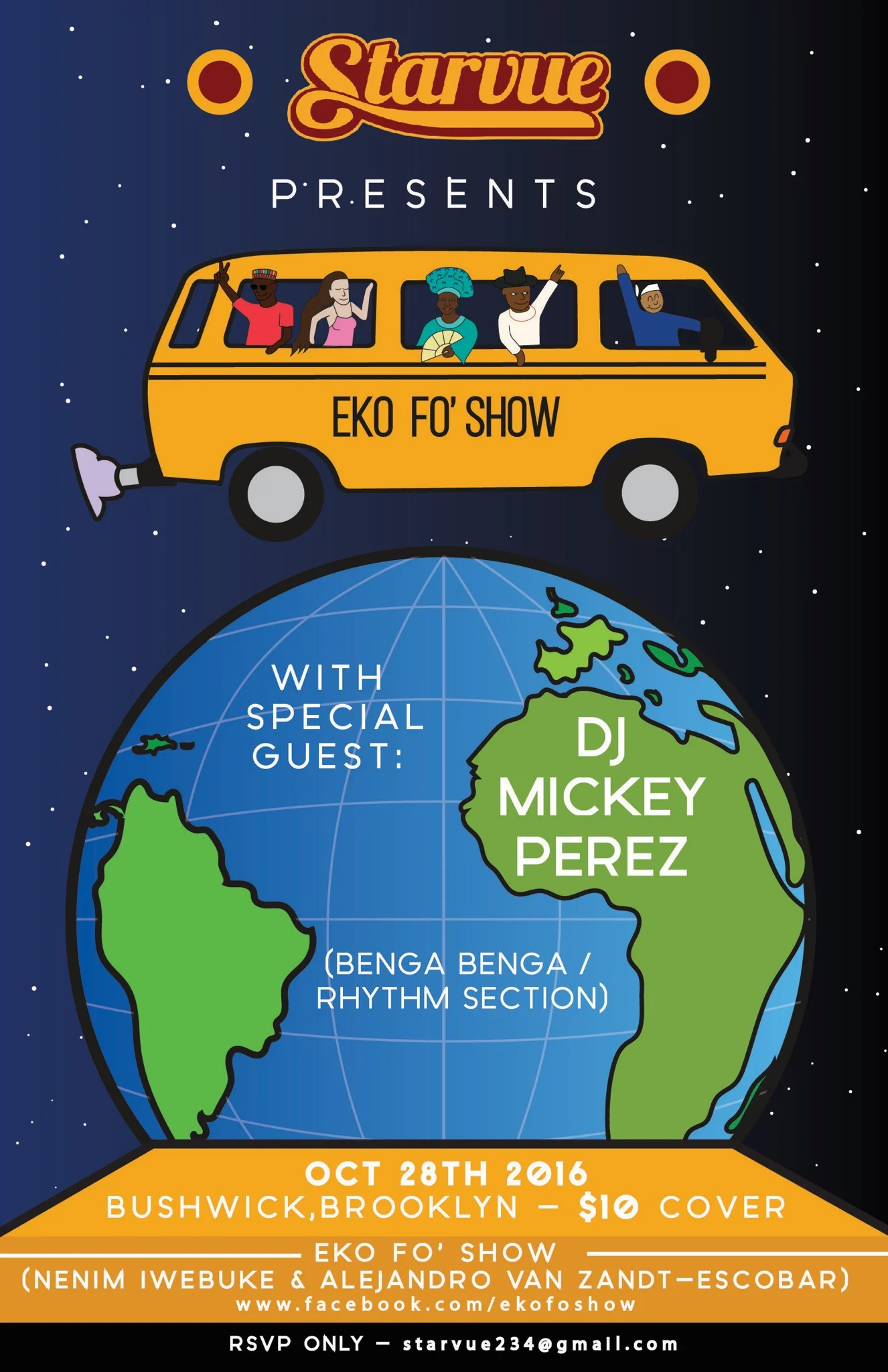 Eko fo' Show (Nenim & Alejandro Van Zandt-Escobar ) will be launching off their Dj duo officially at Starvue with guest DJ, Dj Mickey Perez